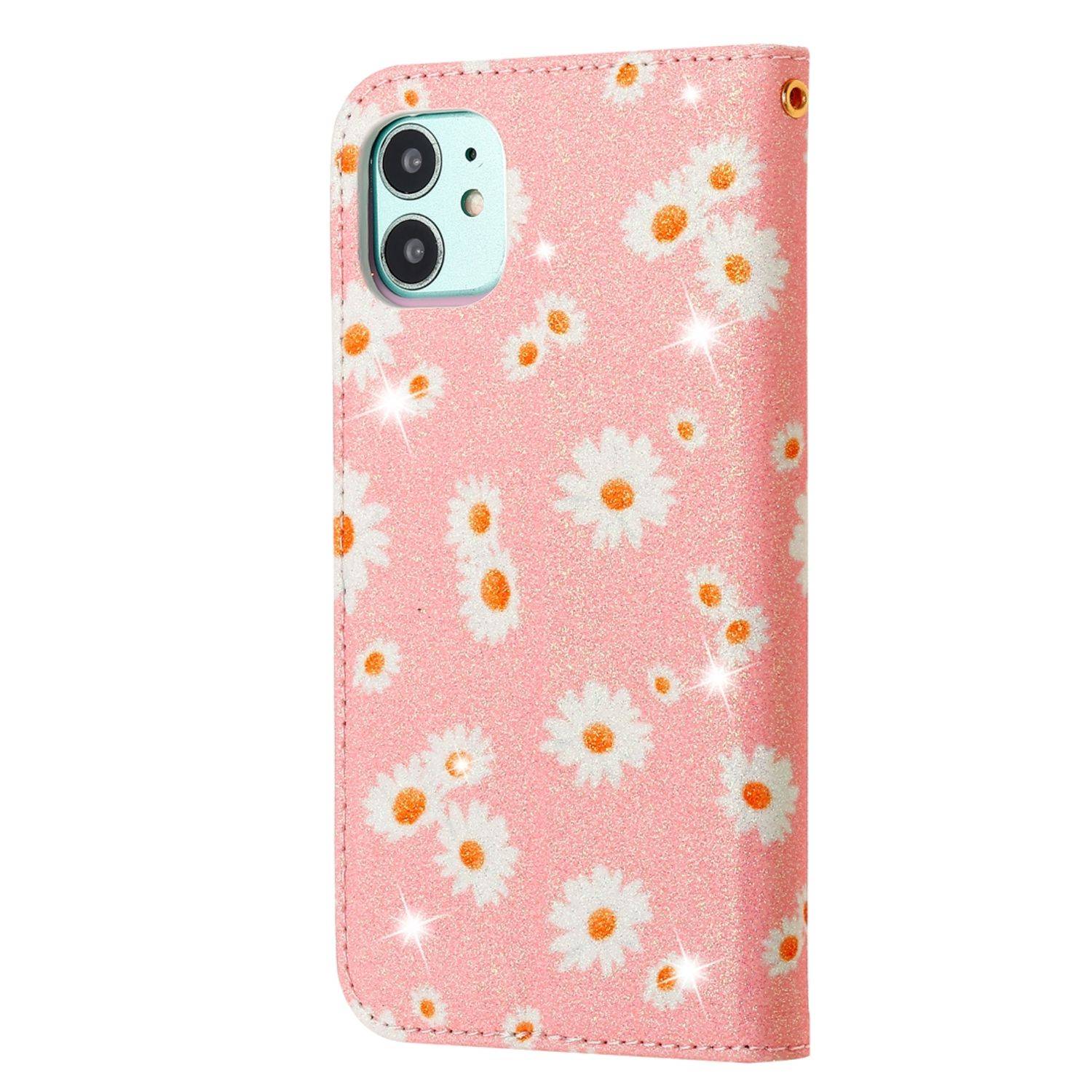 Apple iPhone 11 Handyhülle Schutzcase Blumen Bookcover Rosa