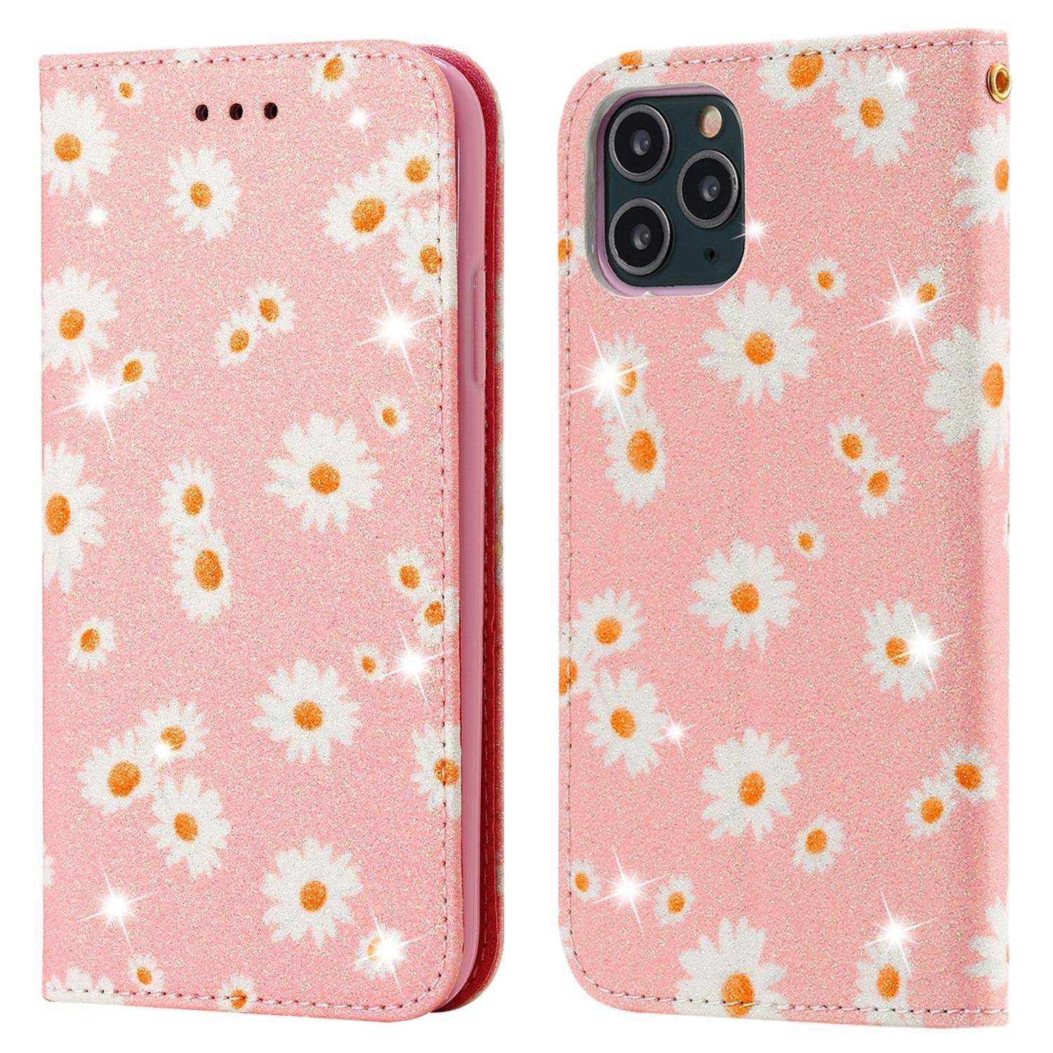 Apple iPhone 11 Pro Max Handyhülle Schutzcase Blumen Bookcover Rosa