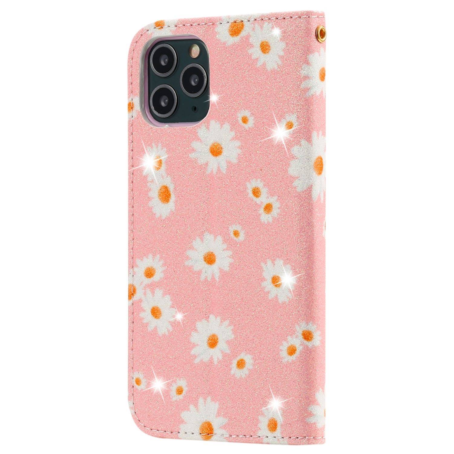 Apple iPhone 11 Pro Max Handyhülle Schutzcase Blumen Bookcover Rosa