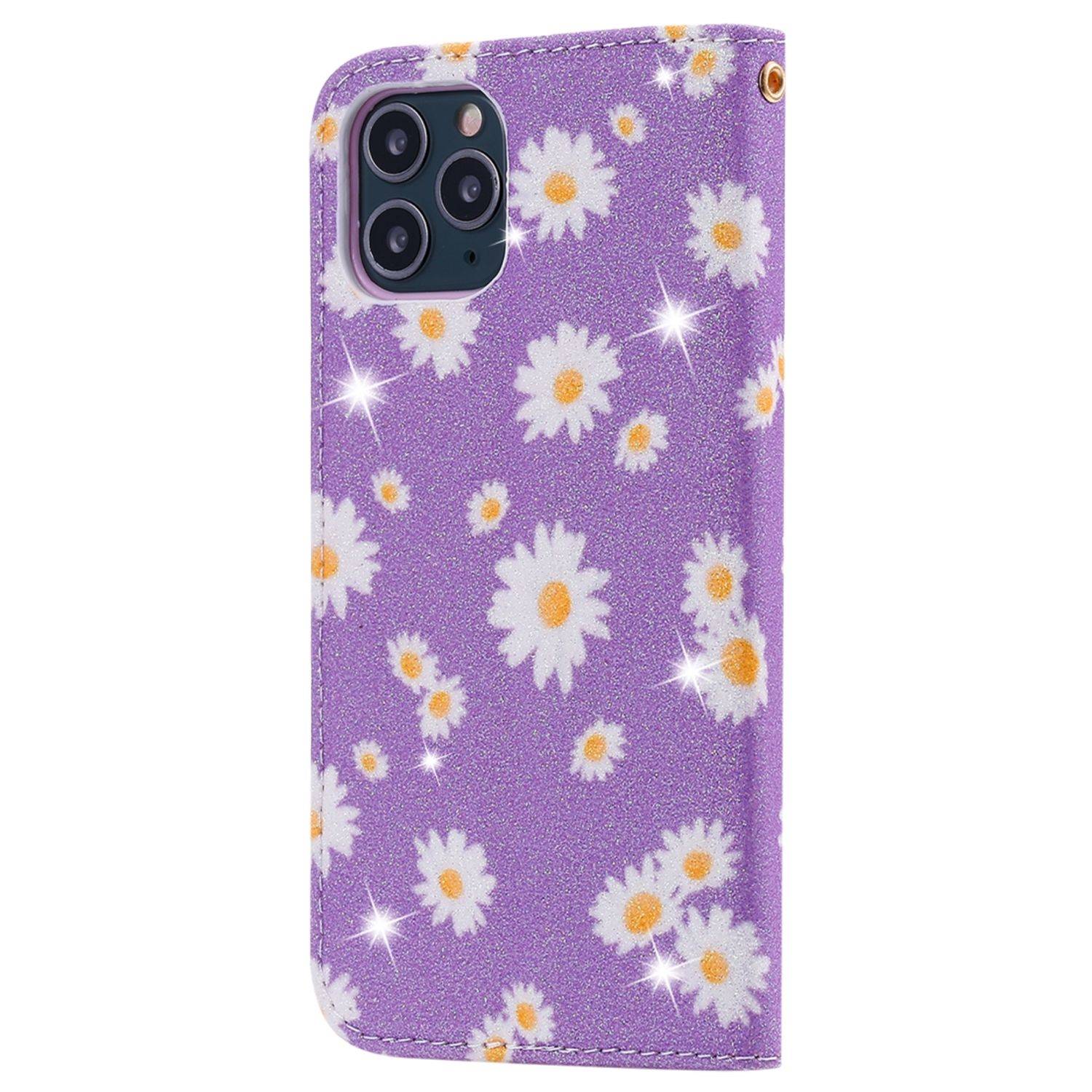 Apple iPhone 11 Handyhülle Schutzcase Blumen Bookcover Violett