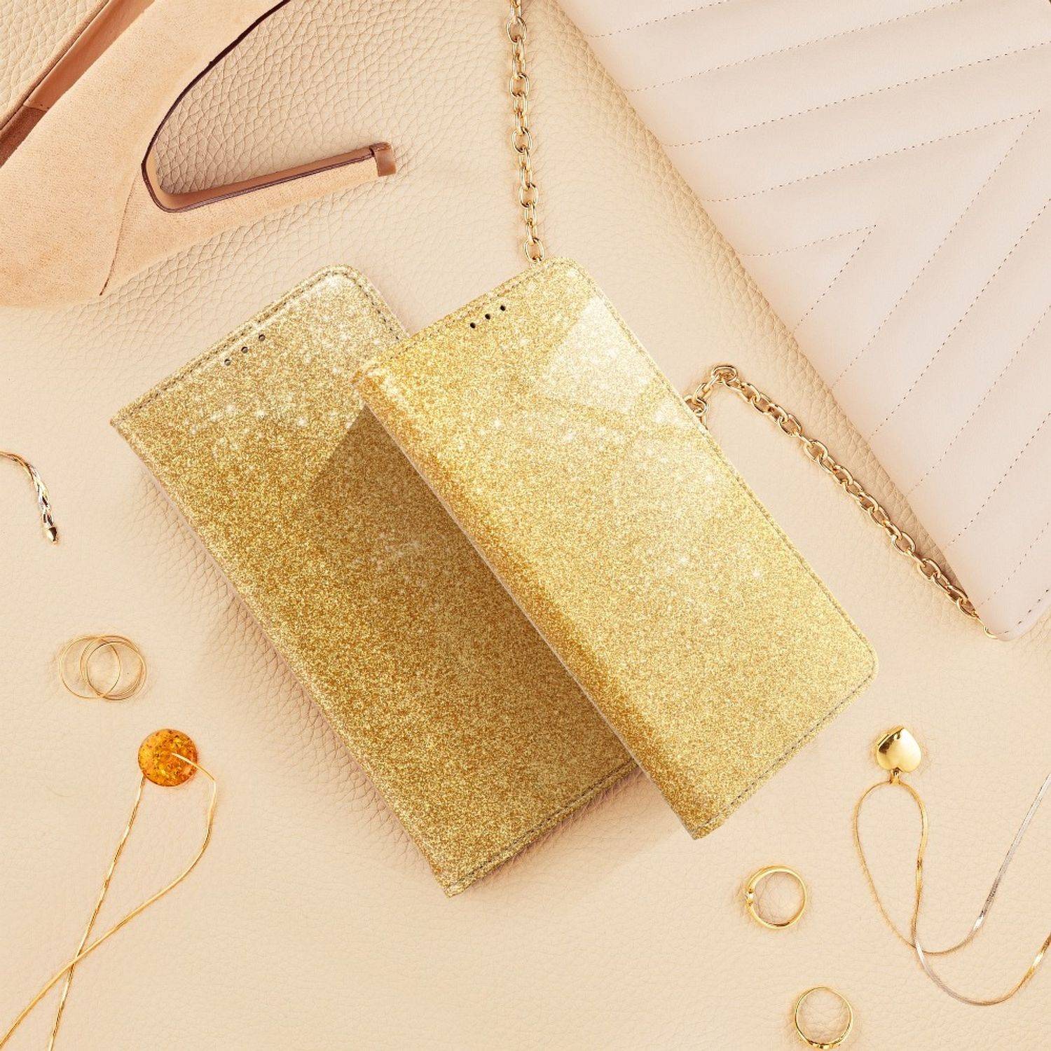 Hülle kompatibel mit Samsung Galaxy S20 Ultra Kunstleder Handyhülle - Handy Case Gold