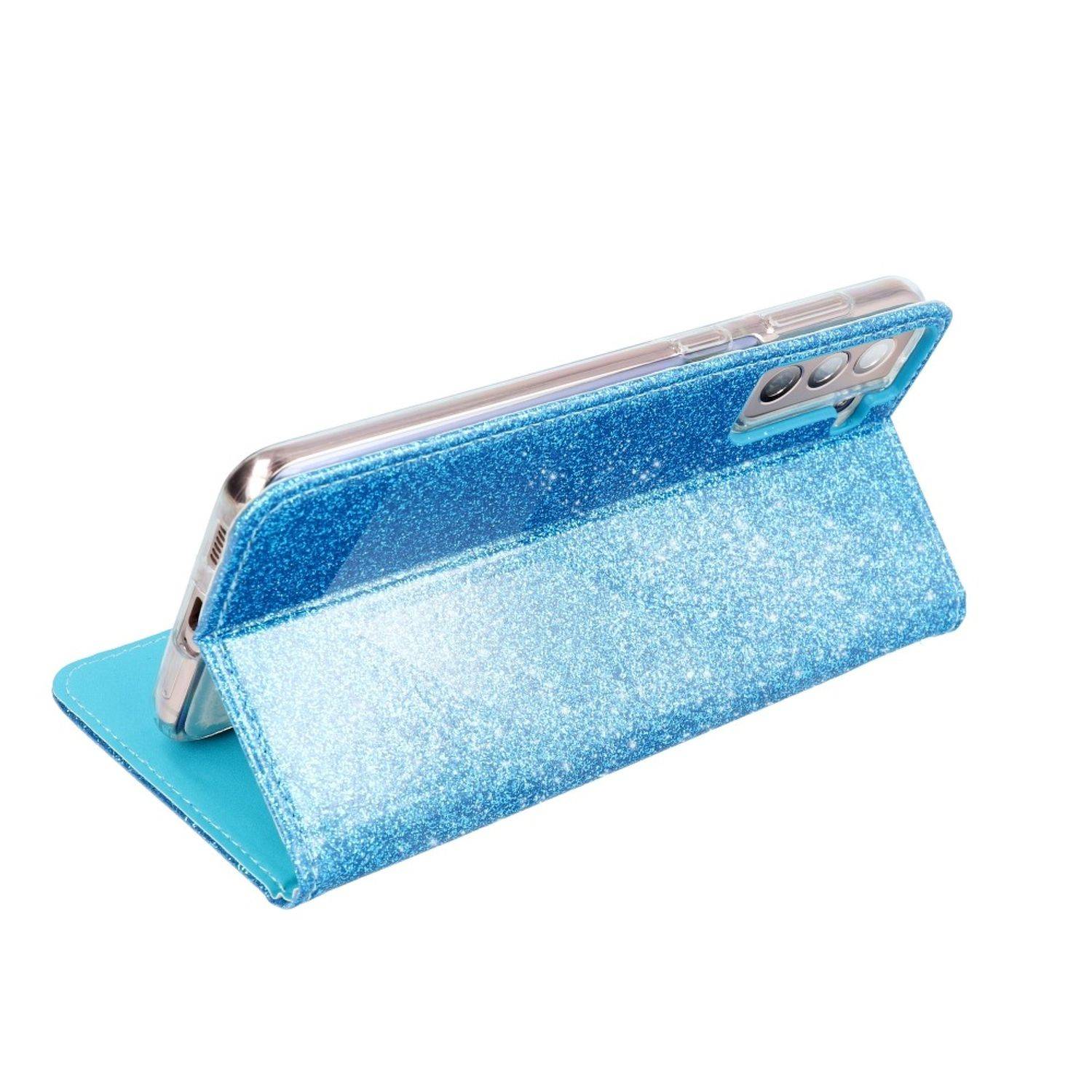 Hülle kompatibel mit Samsung Galaxy S21 Plus Kunstleder Handyhülle - Handy Case Blau