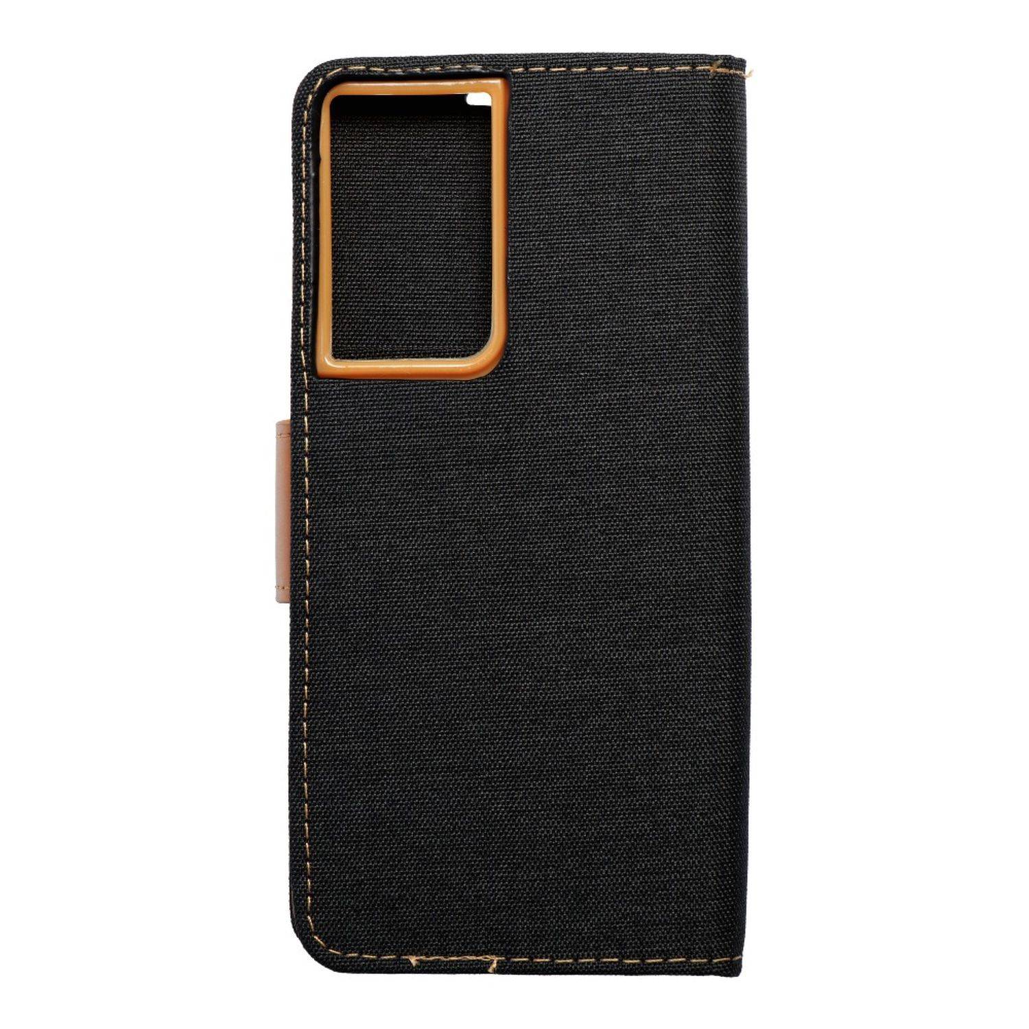 Hülle kompatibel mit Samsung Galaxy S21 Ultra Kunstleder Handyhülle - Handy Case Schwarz