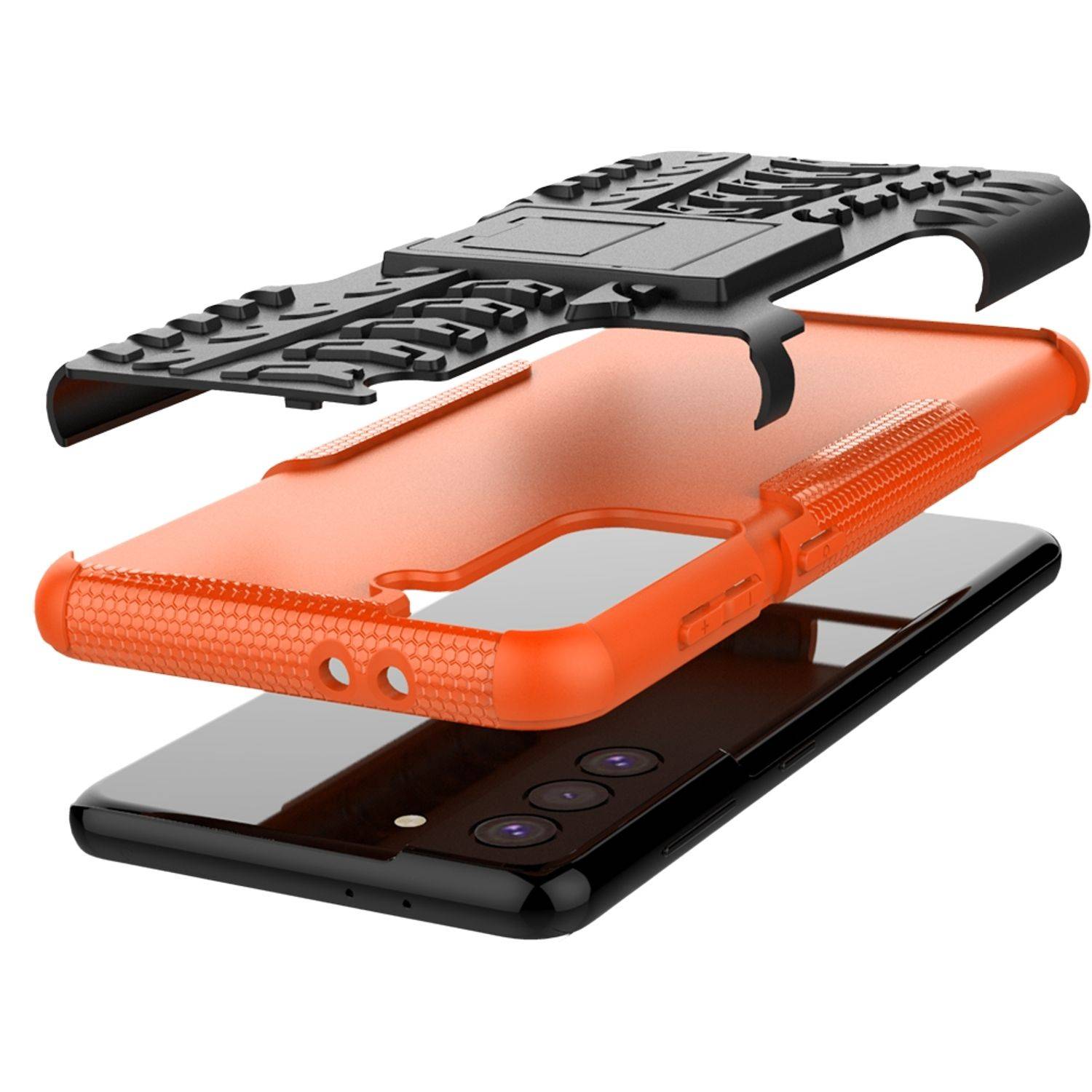 Samsung Galaxy S21 Plus Handyhülle Outdoor Case Backcover Orange