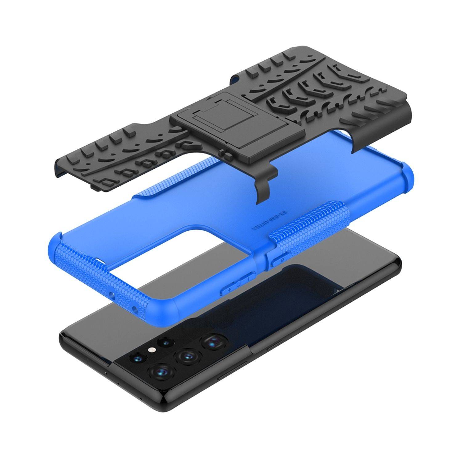 Samsung Galaxy S21 Ultra Handyhülle Outdoor Case Bookcover Blau