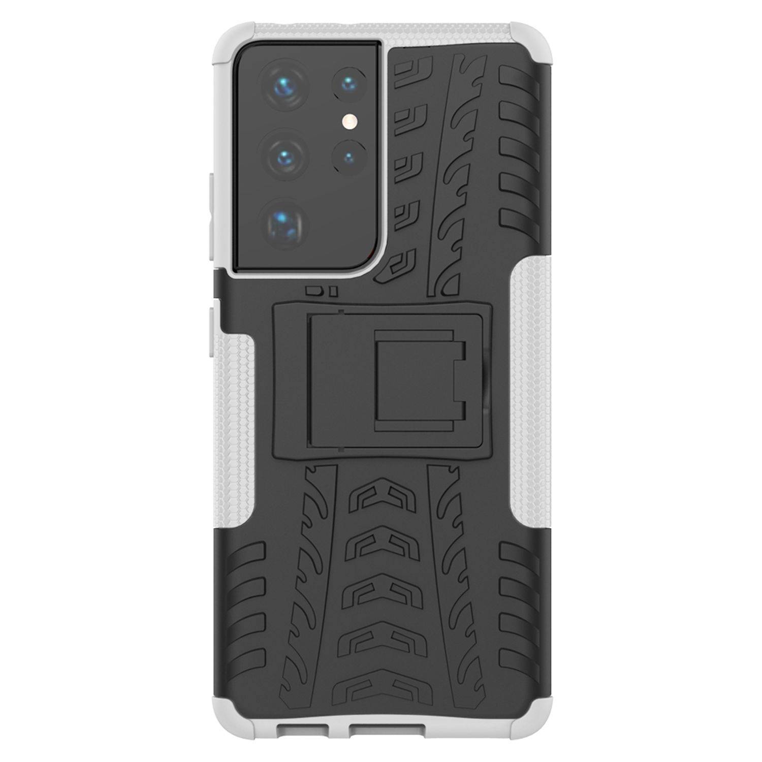 Samsung Galaxy S21 Ultra Handyhülle Outdoor Case Bookcover Weiß