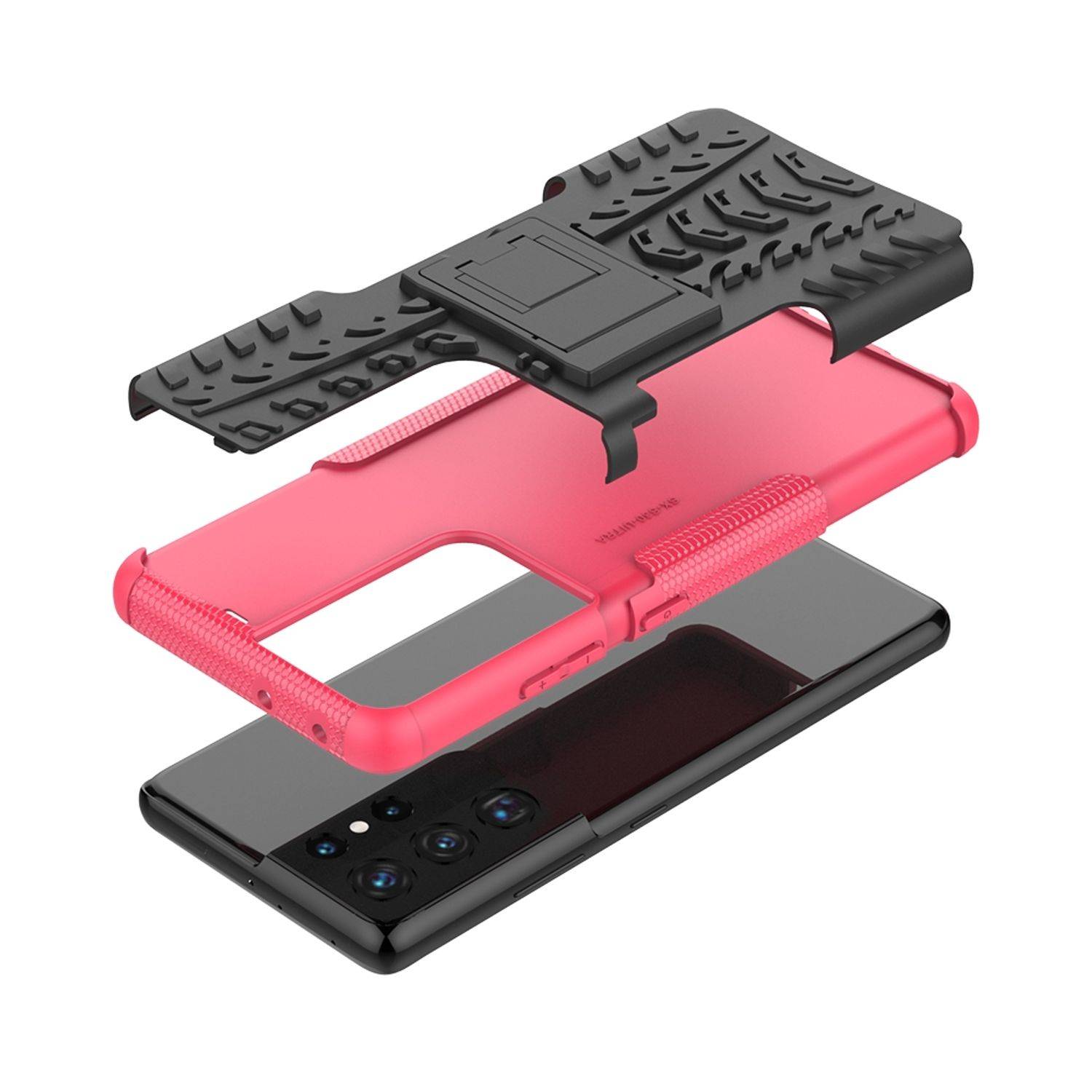 Samsung Galaxy S21 Ultra Handyhülle Outdoor Case Umhängetasche Rosa