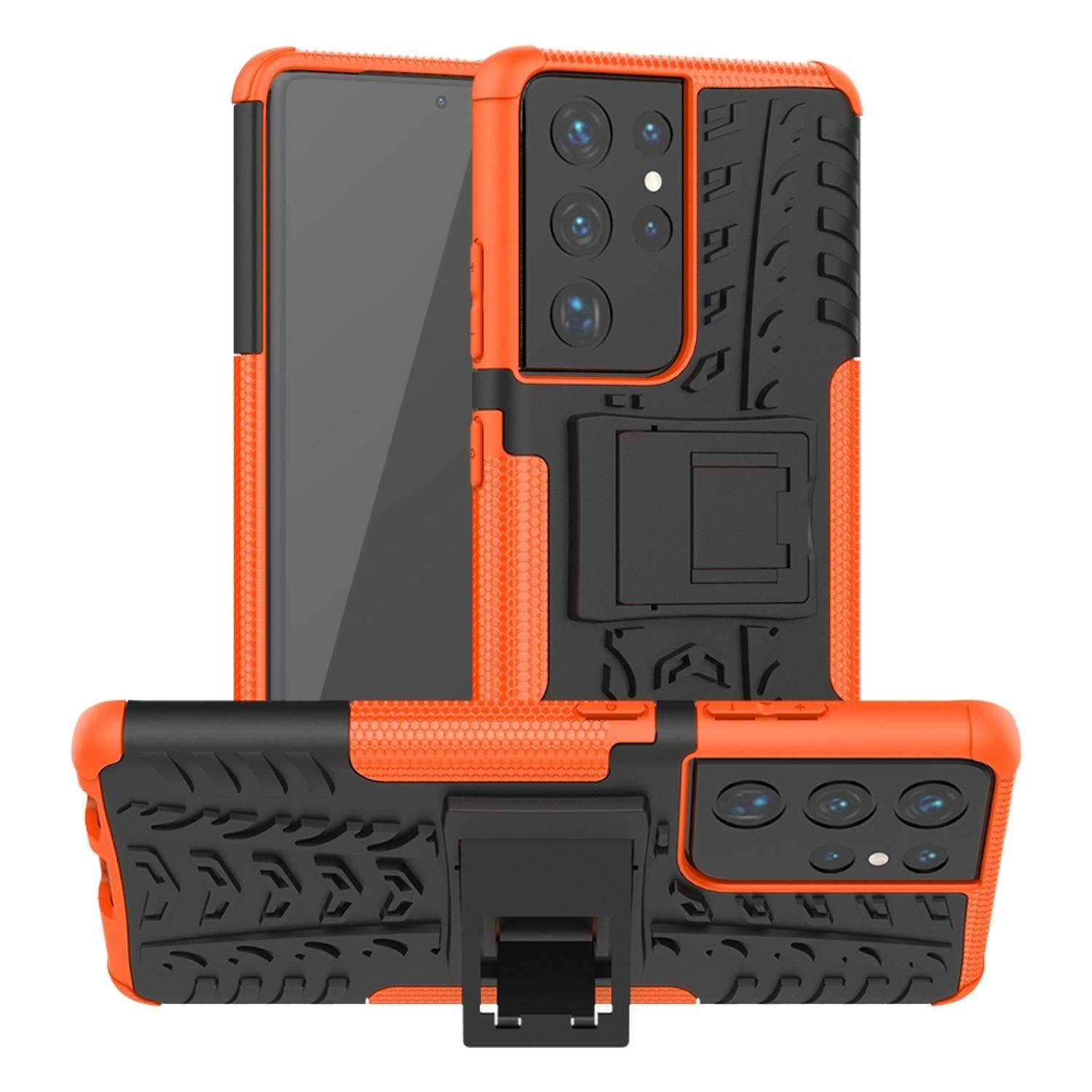 Samsung Galaxy S21 Ultra Handyhülle Outdoor Case Backcover Orange