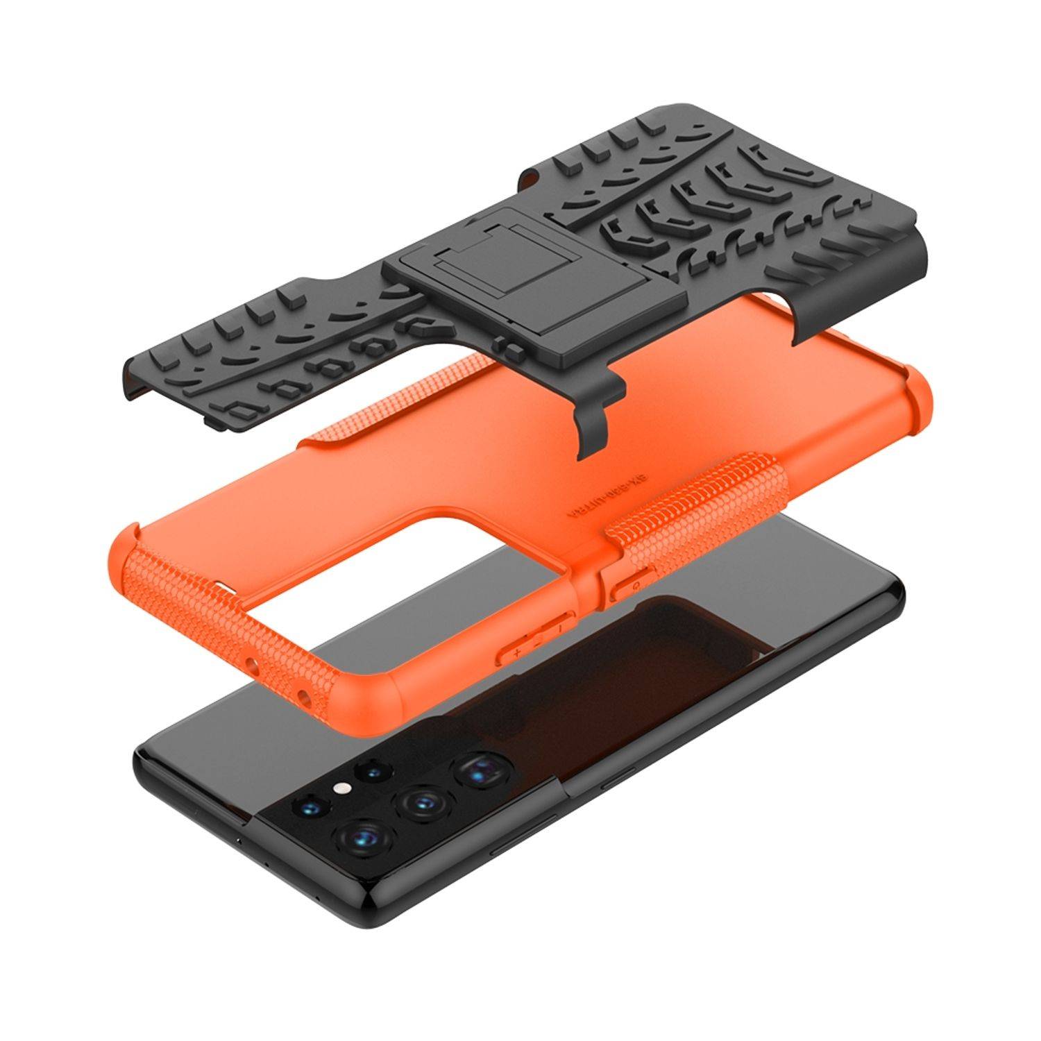 Samsung Galaxy S21 Ultra Handyhülle Outdoor Case Backcover Orange