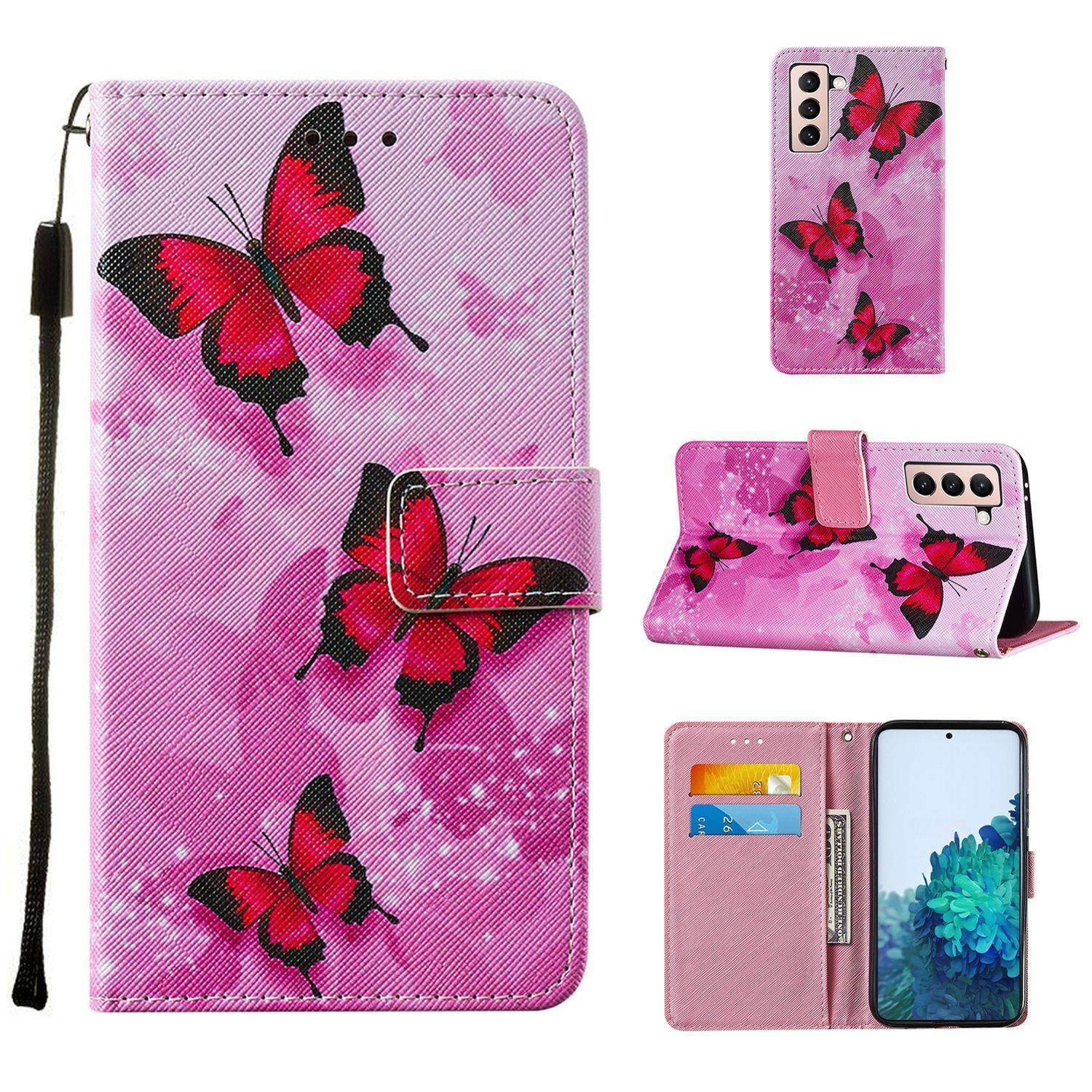Samsung Galaxy S21 Handyhülle Bookcover Rosa