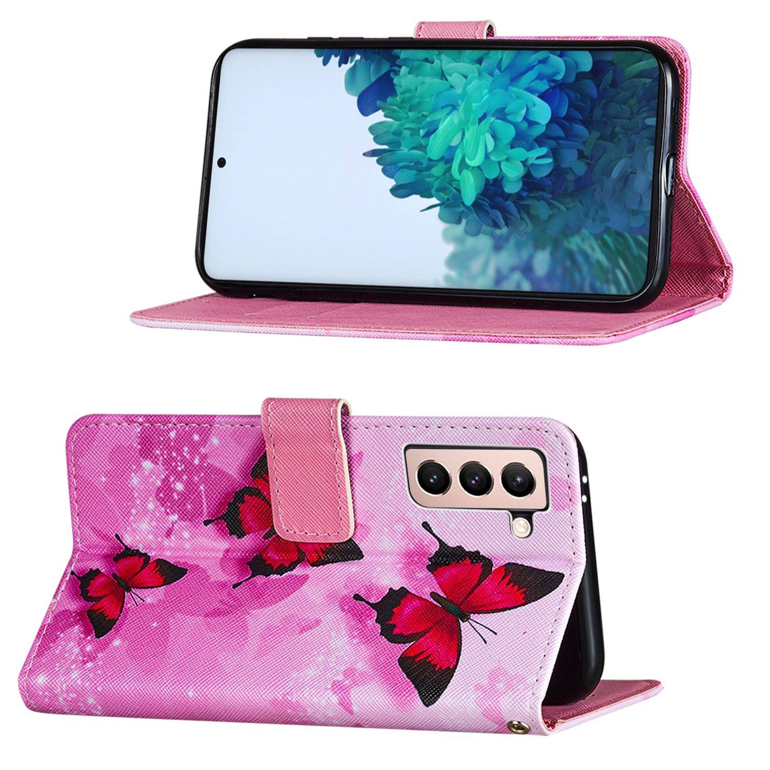 Samsung Galaxy S21 Handyhülle Bookcover Rosa