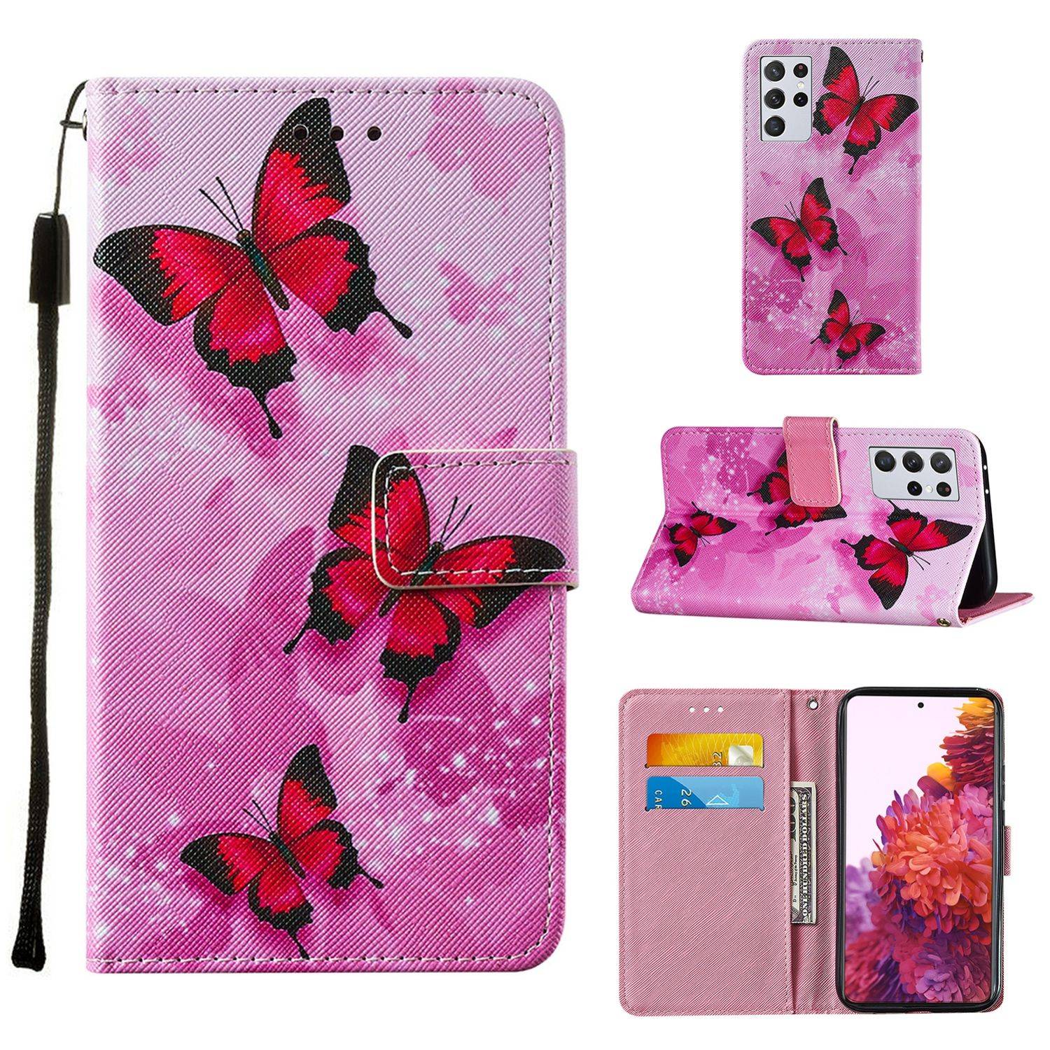 Samsung Galaxy S21 Ultra Handyhülle Bookcover Rosa