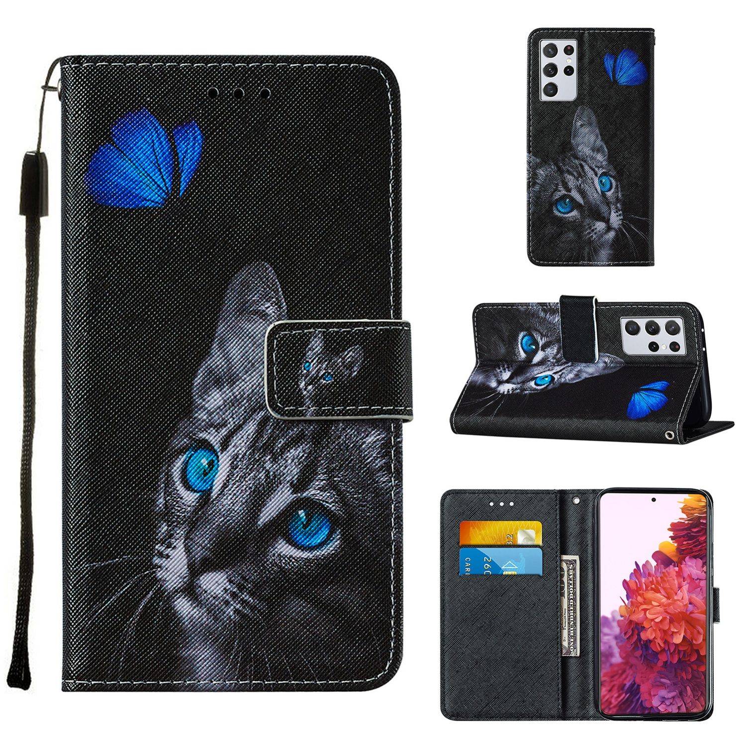 Samsung Galaxy S21 Ultra Handyhülle Bookcover Schwarz