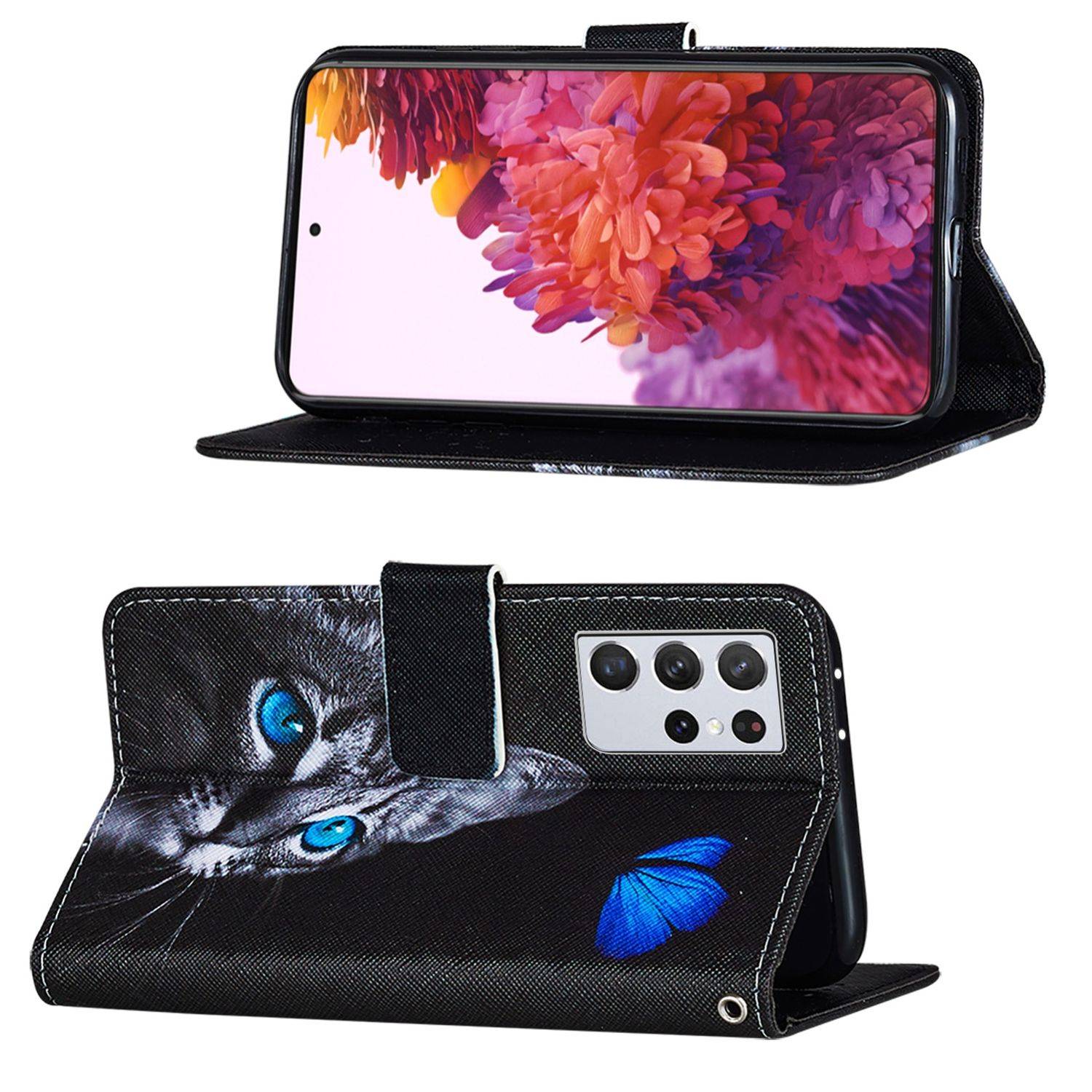 Samsung Galaxy S21 Ultra Handyhülle Bookcover Schwarz