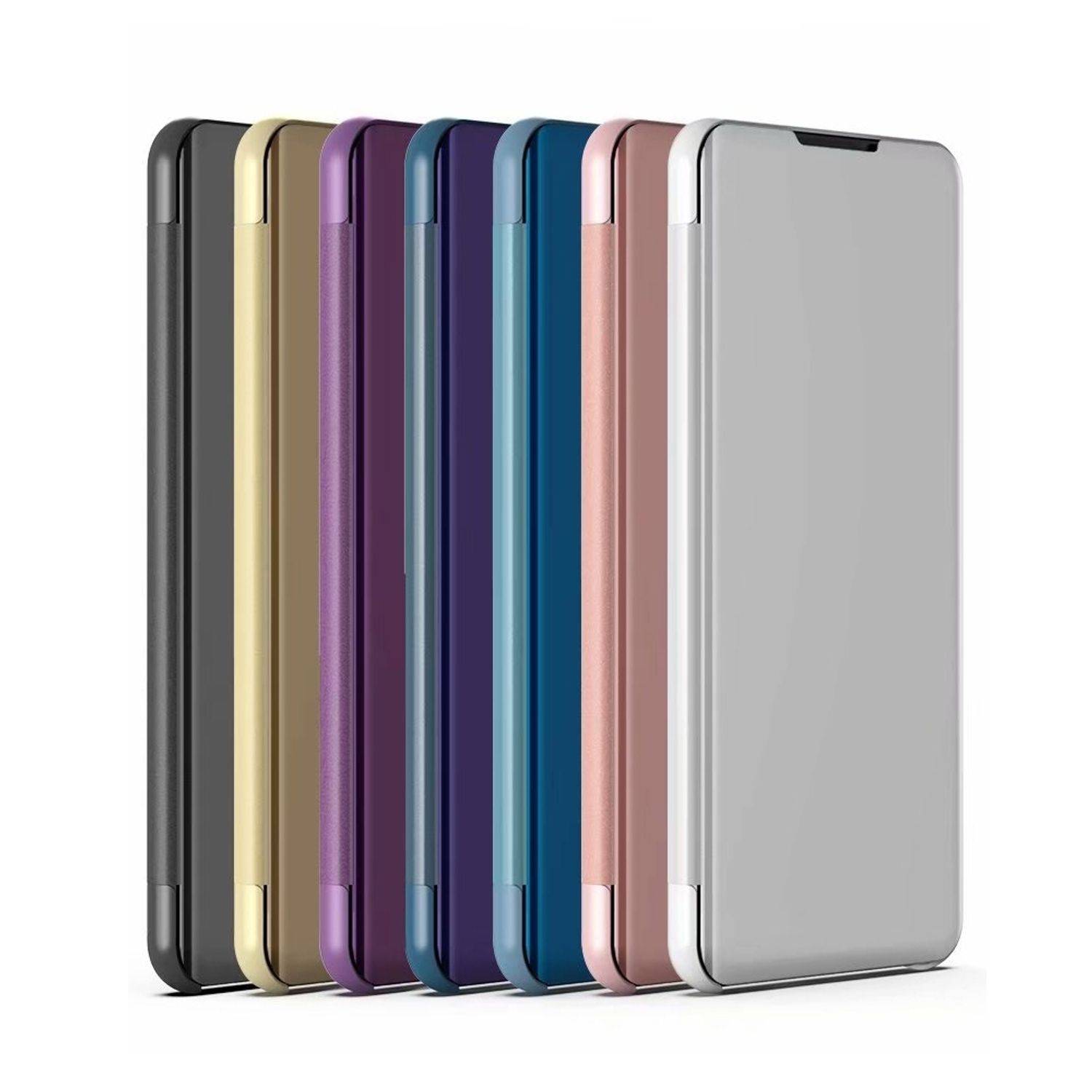 Samsung Galaxy S21 Plus Handyhülle Schutzcase Spiegel Cover Bookcover Blau