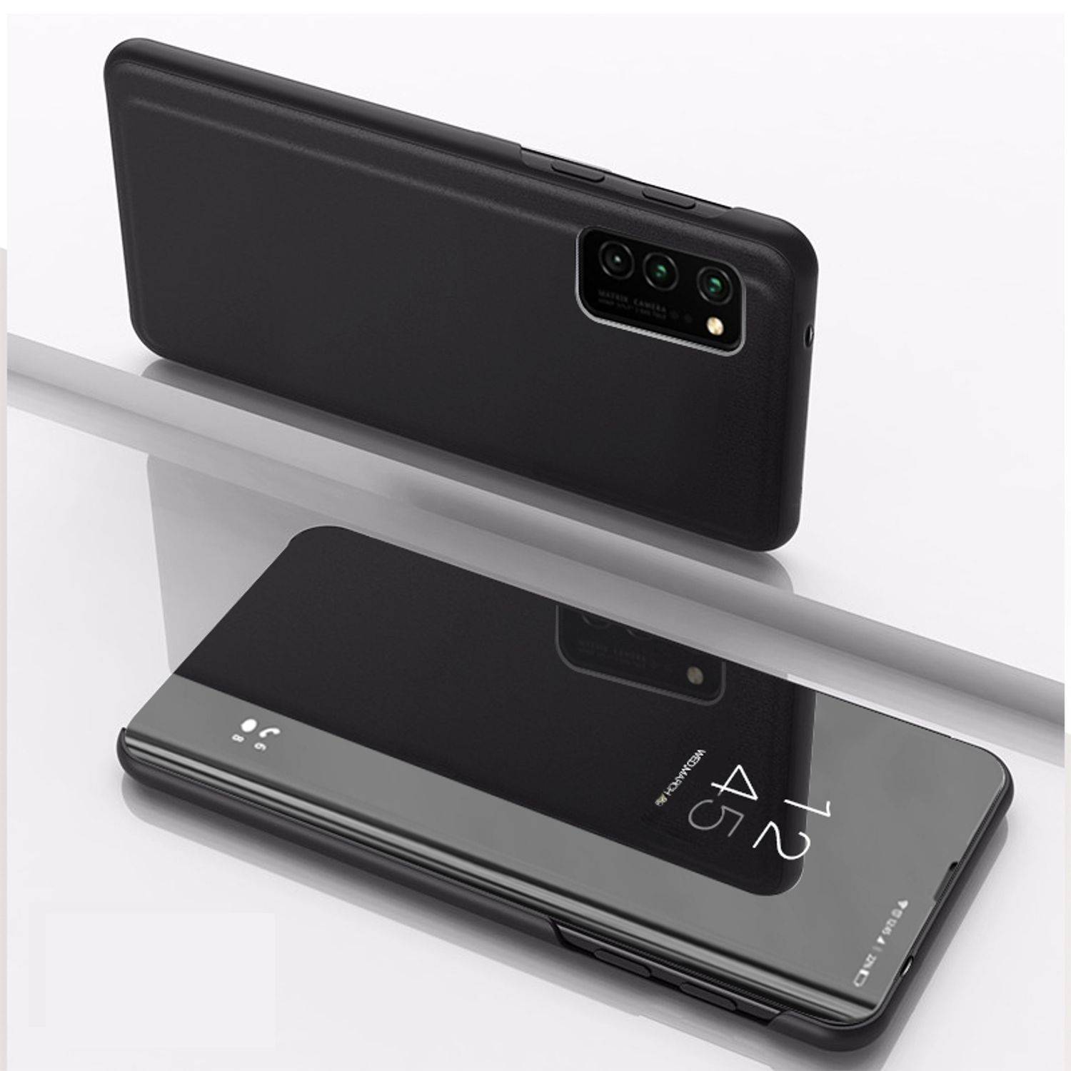 Samsung Galaxy S21 Ultra Handyhülle Schutzcase Spiegel Cover Bookcover Schwarz