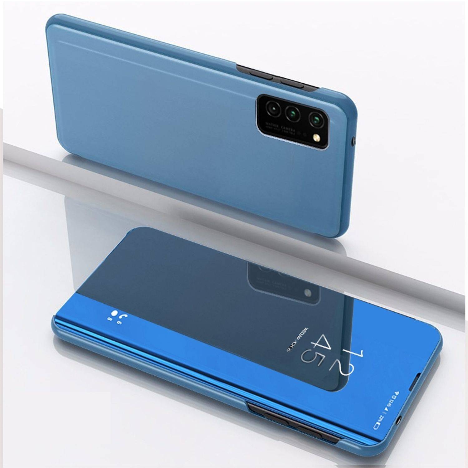 Samsung Galaxy S21 Ultra Handyhülle Schutzcase Spiegel Cover Bookcover Blau