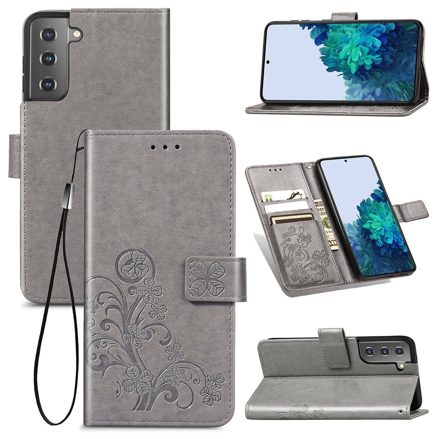 Samsung Galaxy S21 Plus Handyhülle Bookcover Grau