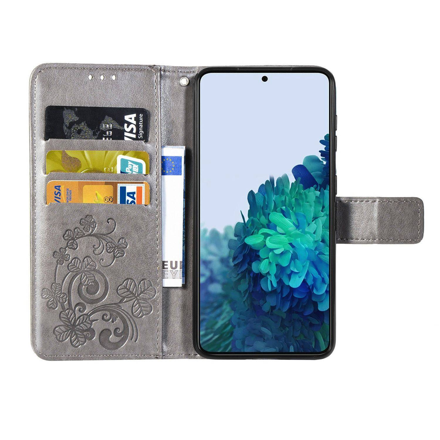 Samsung Galaxy S21 Plus Handyhülle Bookcover Grau