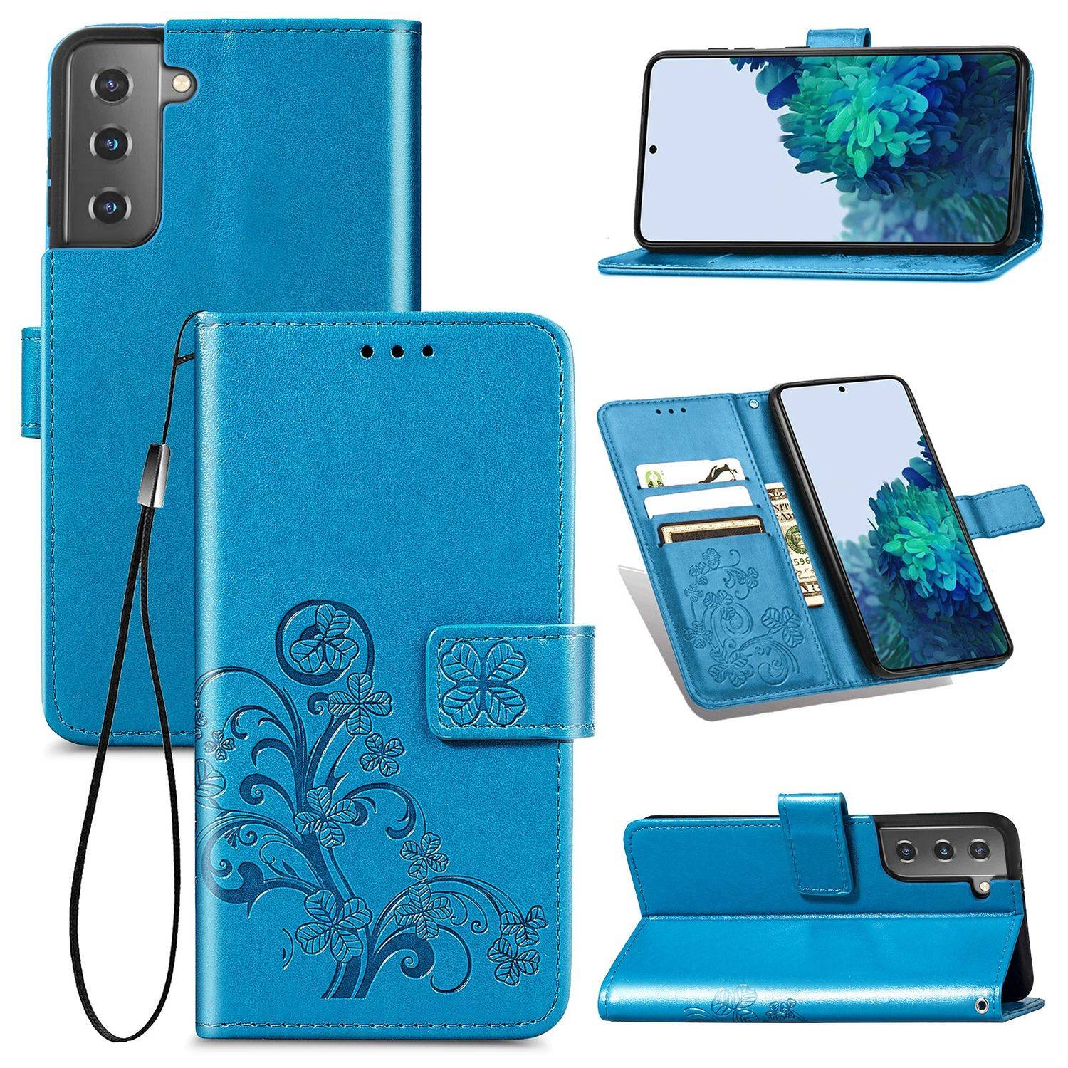 Samsung Galaxy S21 Plus Handyhülle Bookcover Blau