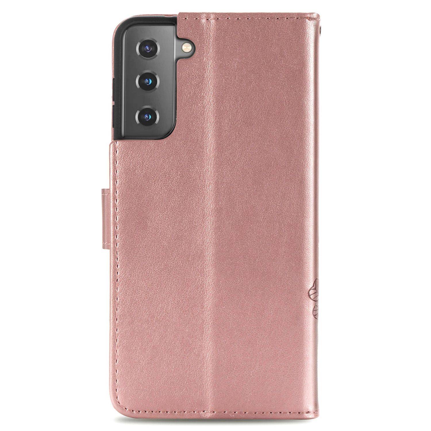 Hülle kompatibel mit Samsung Galaxy S21 Plus Kunstleder Handyhülle - Handy Case Rosa