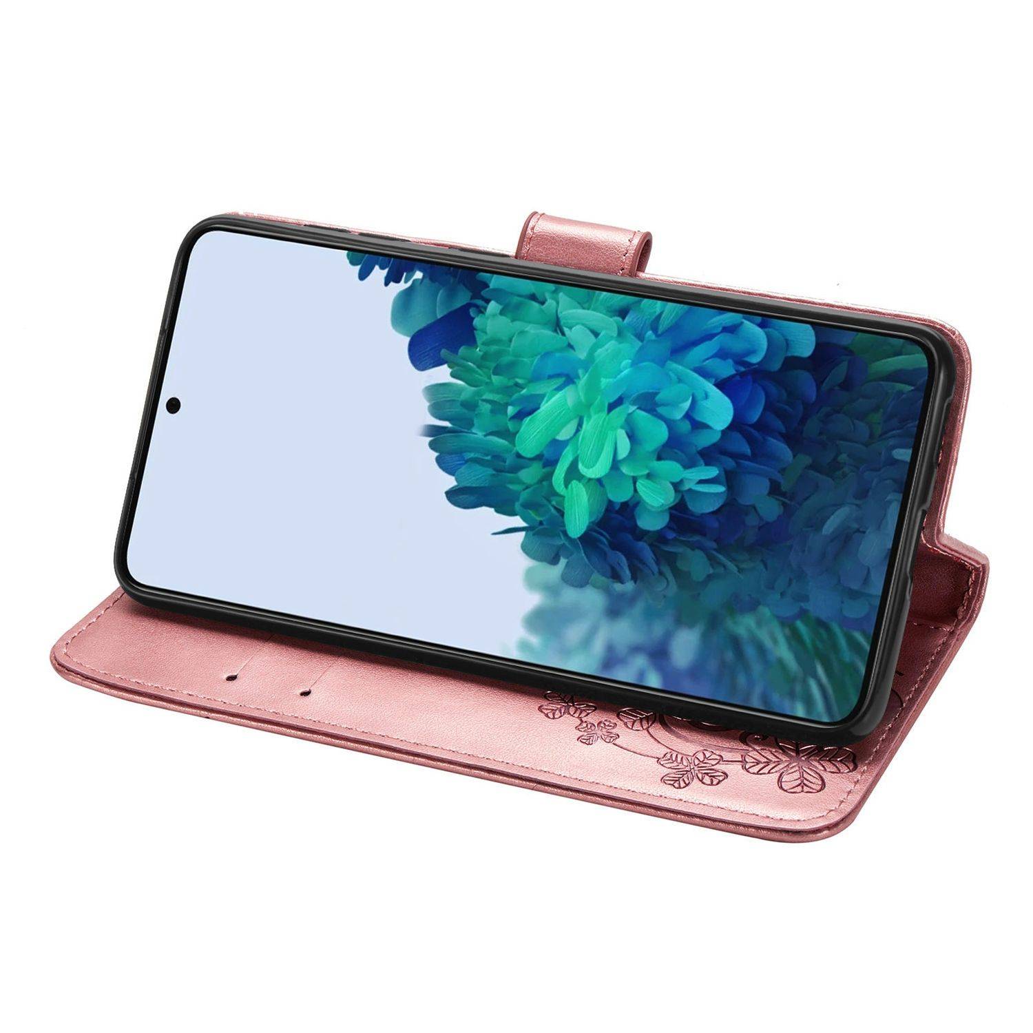 Hülle kompatibel mit Samsung Galaxy S21 Plus Kunstleder Handyhülle - Handy Case Rosa