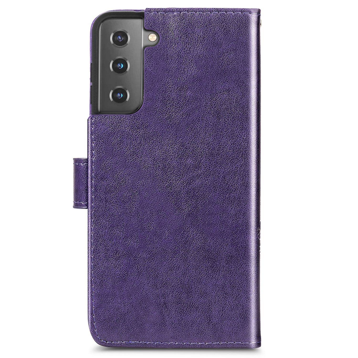 Hülle kompatibel mit Samsung Galaxy S21 Kunstleder Handyhülle - Handy Case Violett
