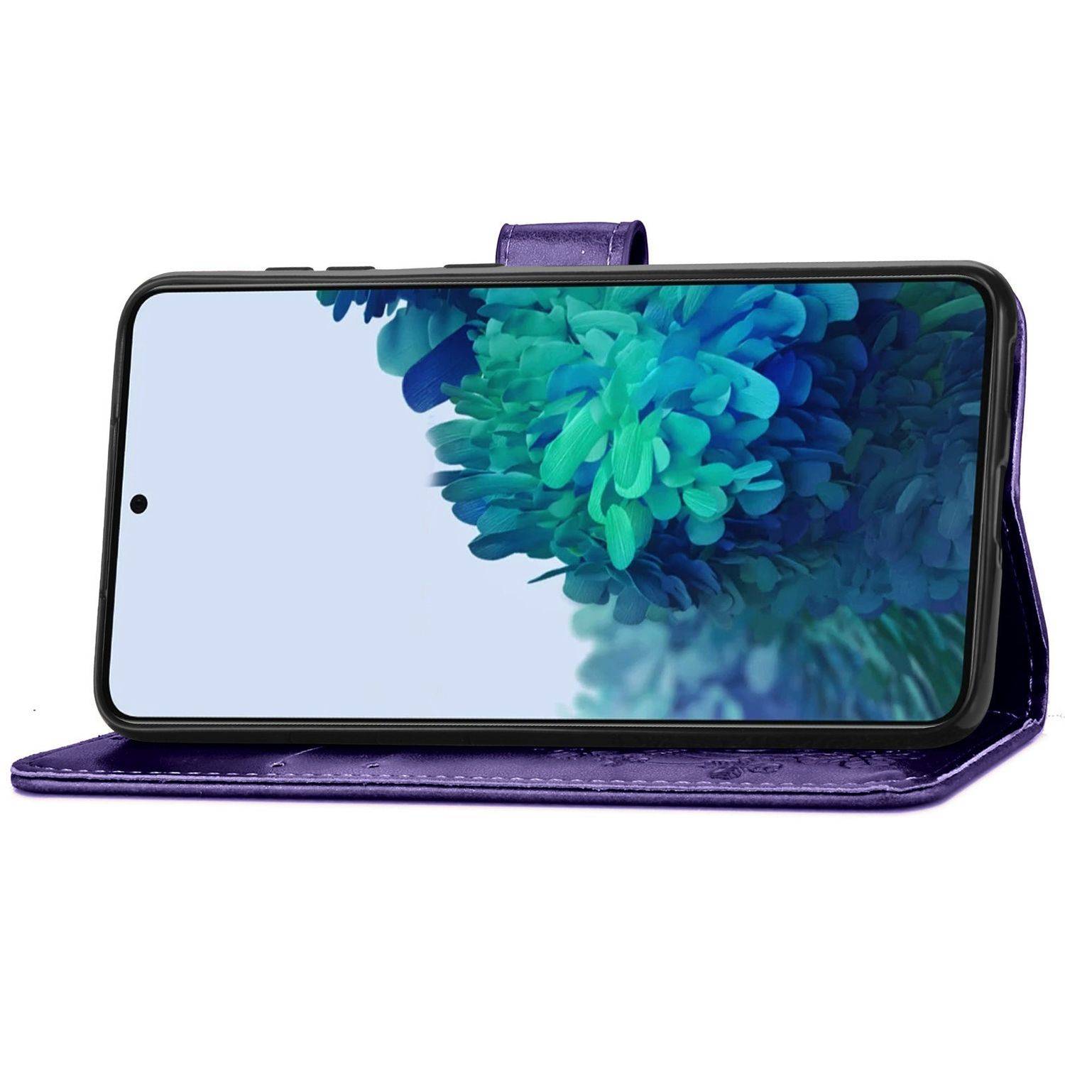 Hülle kompatibel mit Samsung Galaxy S21 Kunstleder Handyhülle - Handy Case Violett
