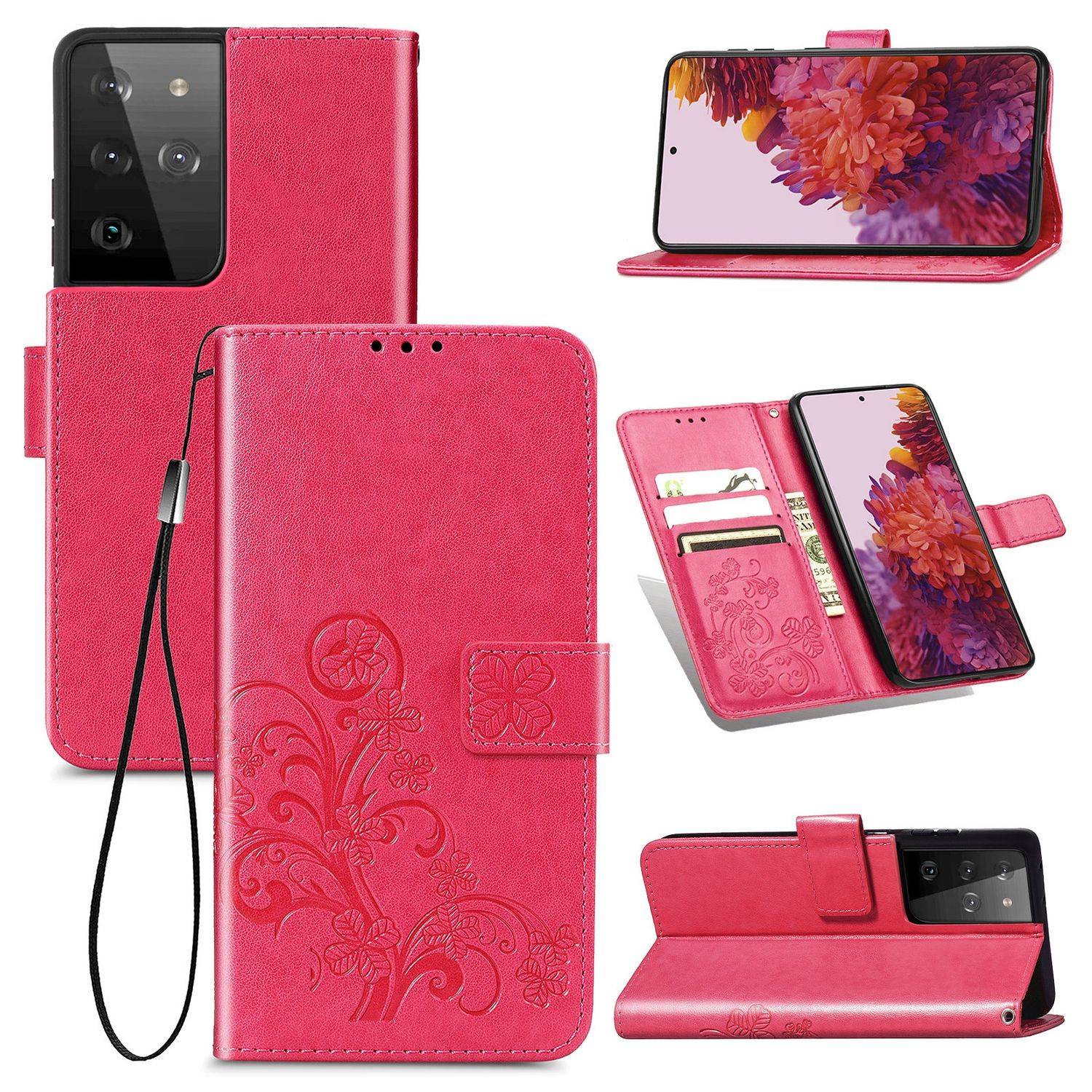 Samsung Galaxy S21 Ultra Handyhülle Bookcover Rosa
