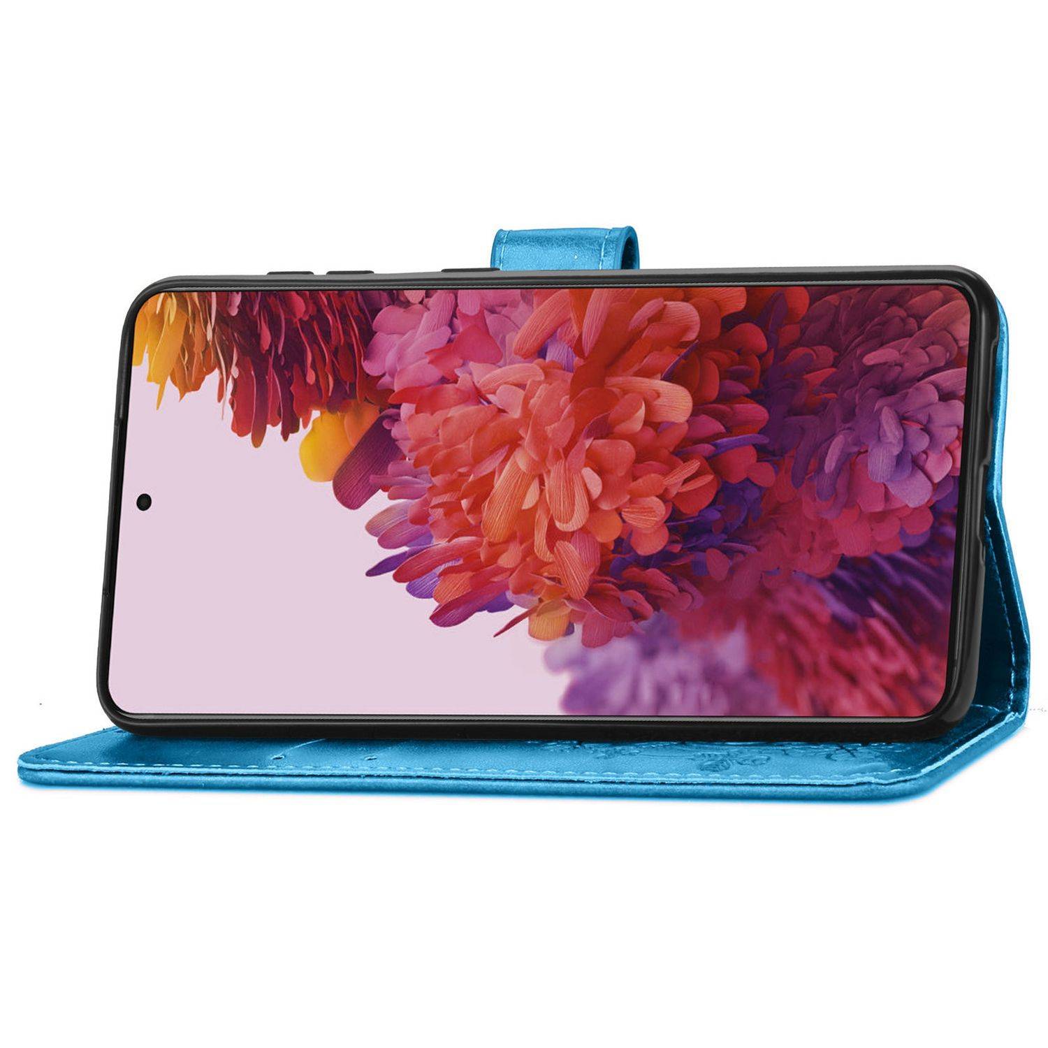 Hülle kompatibel mit Samsung Galaxy S21 Ultra Kunstleder Handyhülle - Handy Case Blau