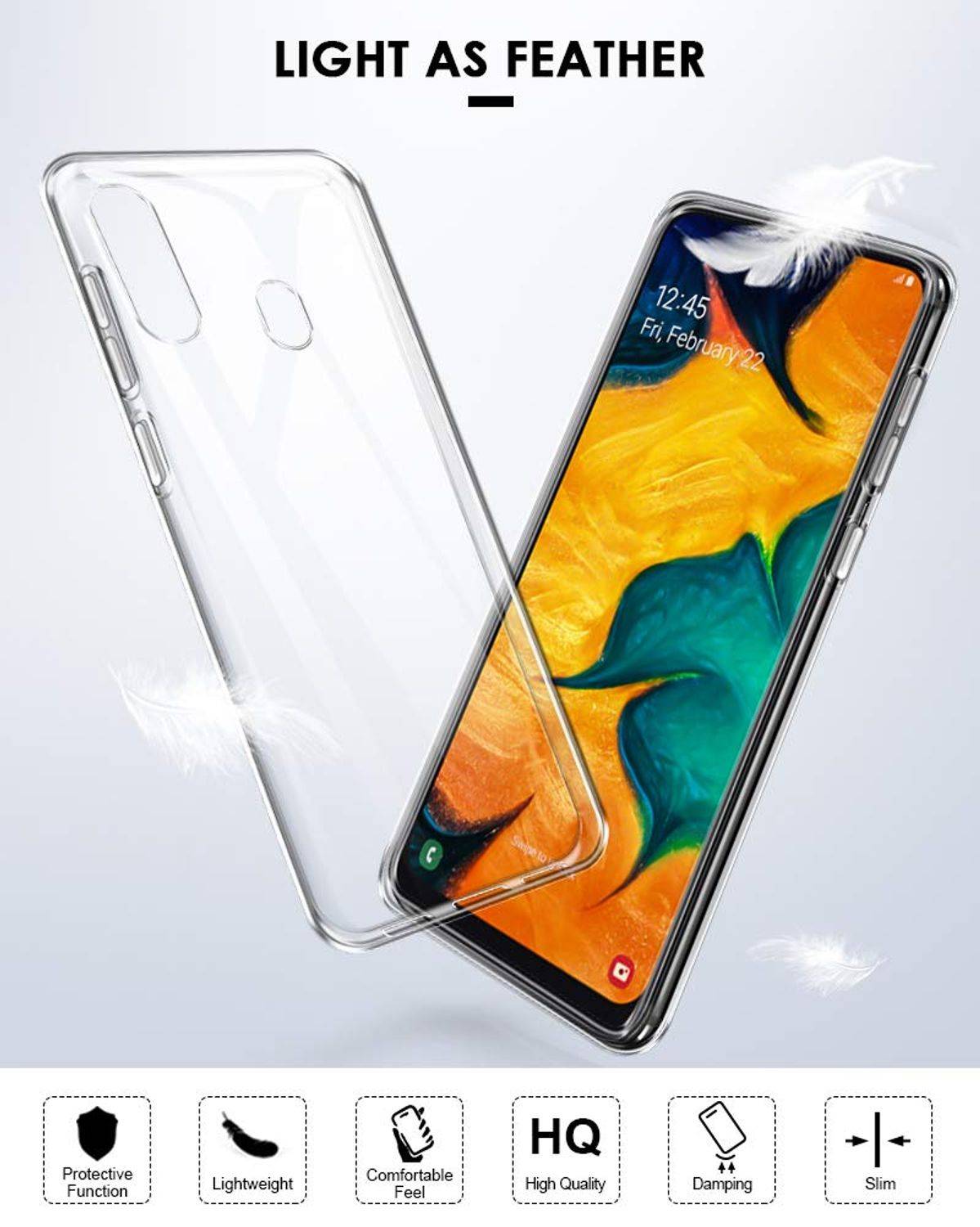 Samsung Galaxy A20e Handyhülle Ultra Dünn Bumper Backcover Transparent