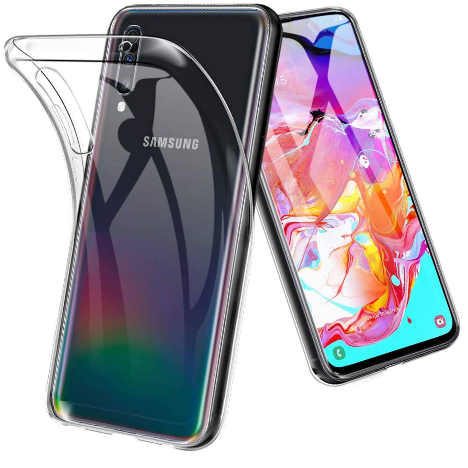 Samsung Galaxy A70 Handyhülle Ultra Dünn Bumper Backcover Transparent