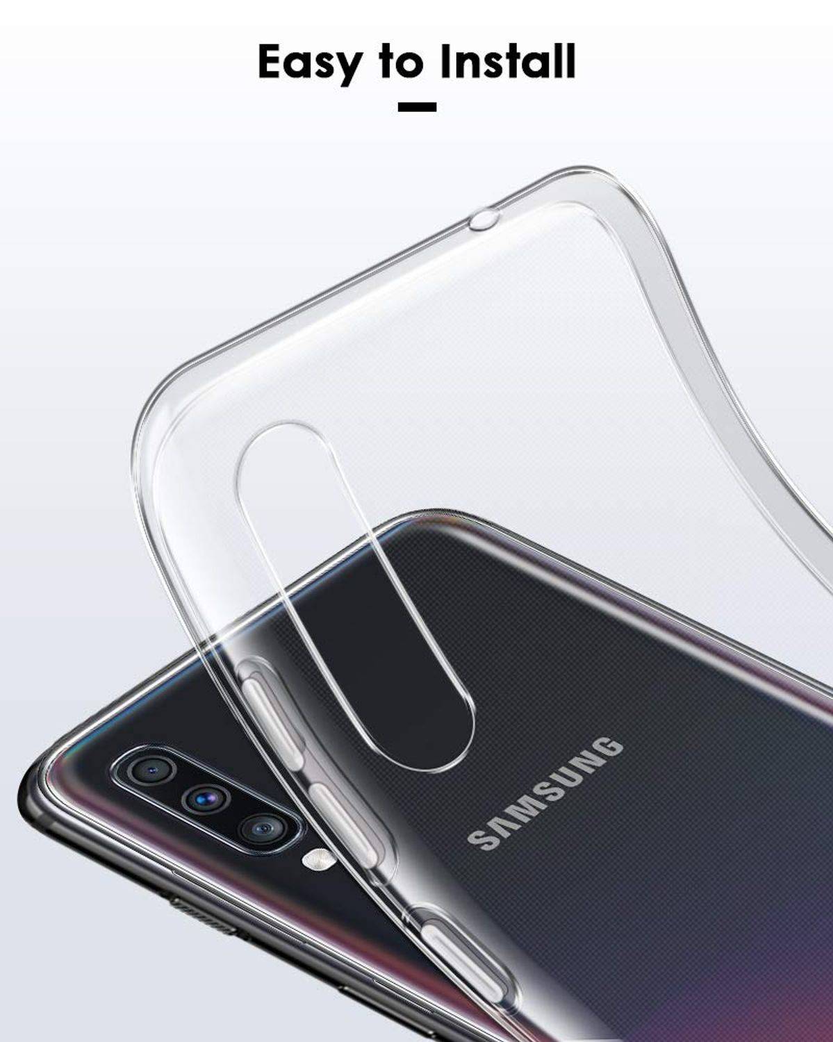 Samsung Galaxy A70 Handyhülle Ultra Dünn Bumper Backcover Transparent