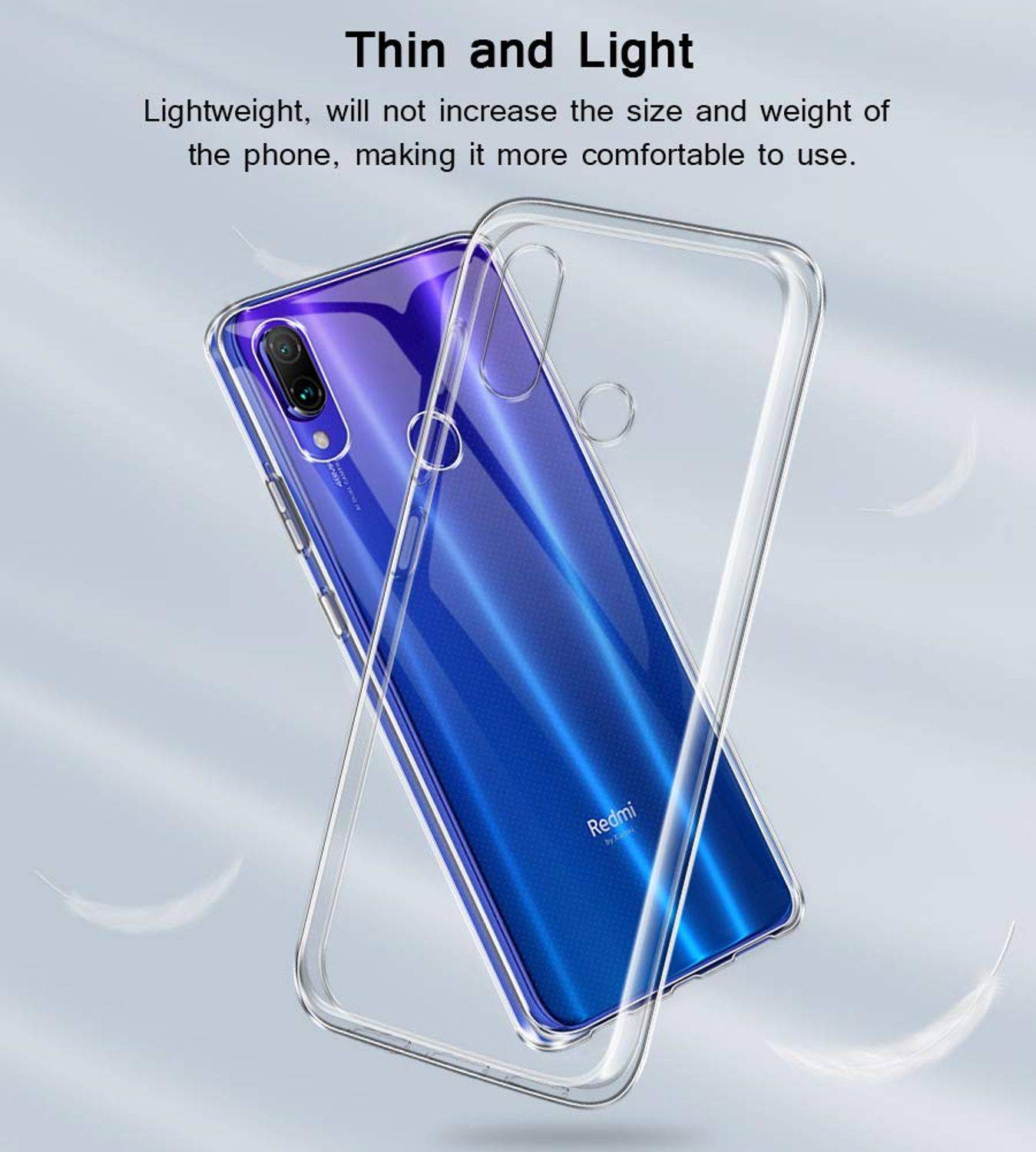 Xiaomi Redmi 7 Handyhülle Ultra Dünn Bumper Backcover Transparent