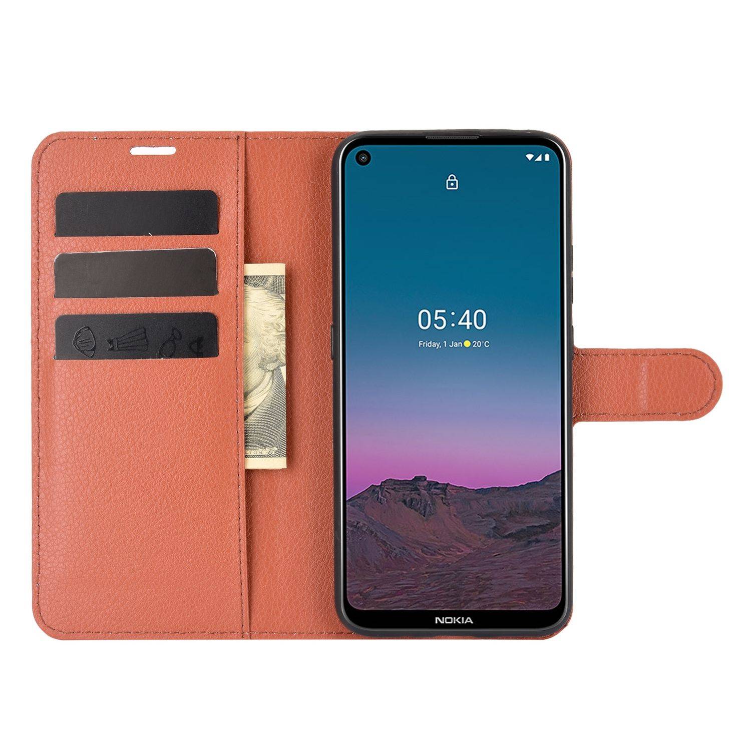 Nokia 5.4 Handyhülle Bookcover Braun