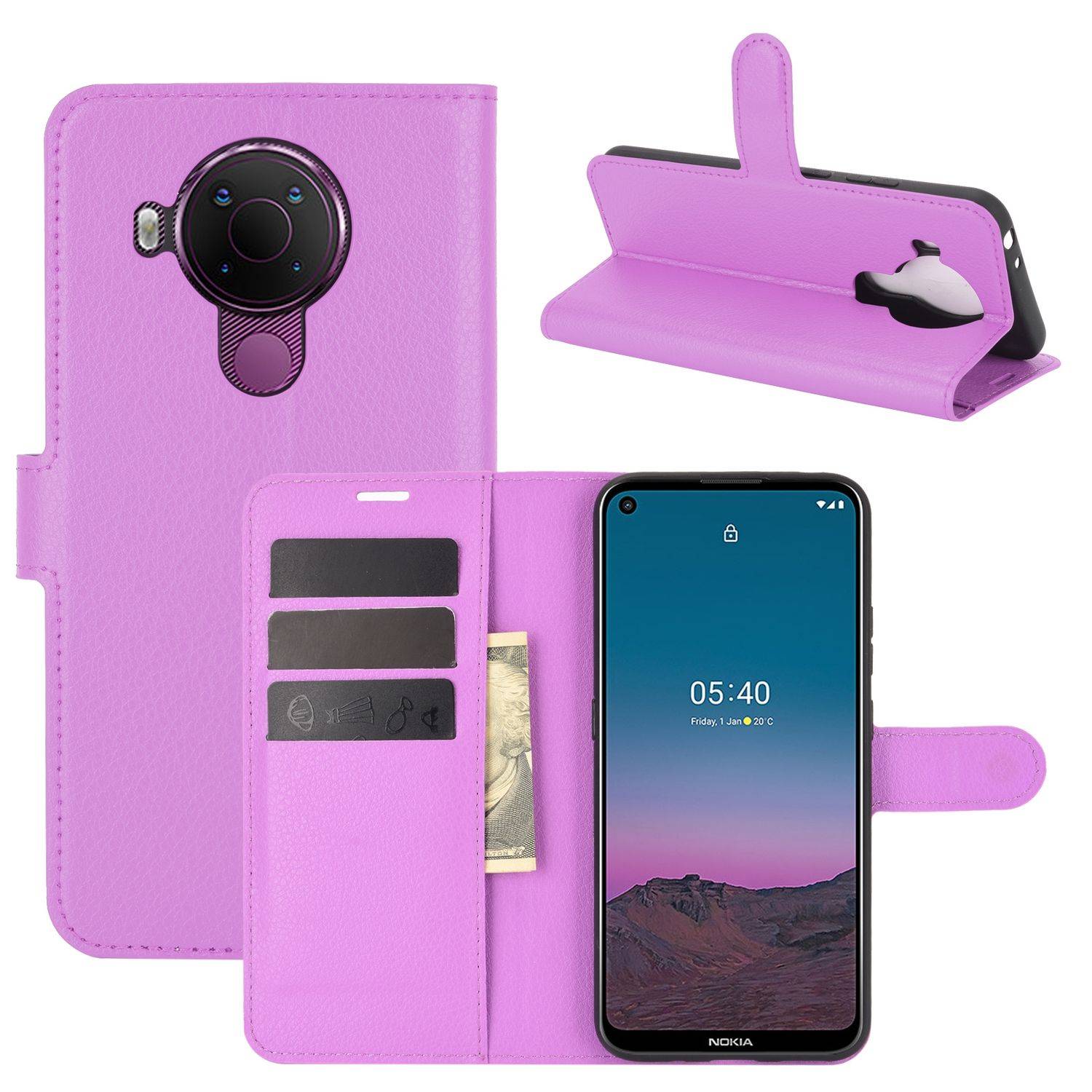 Nokia 5.4 Handyhülle Bookcover Violett