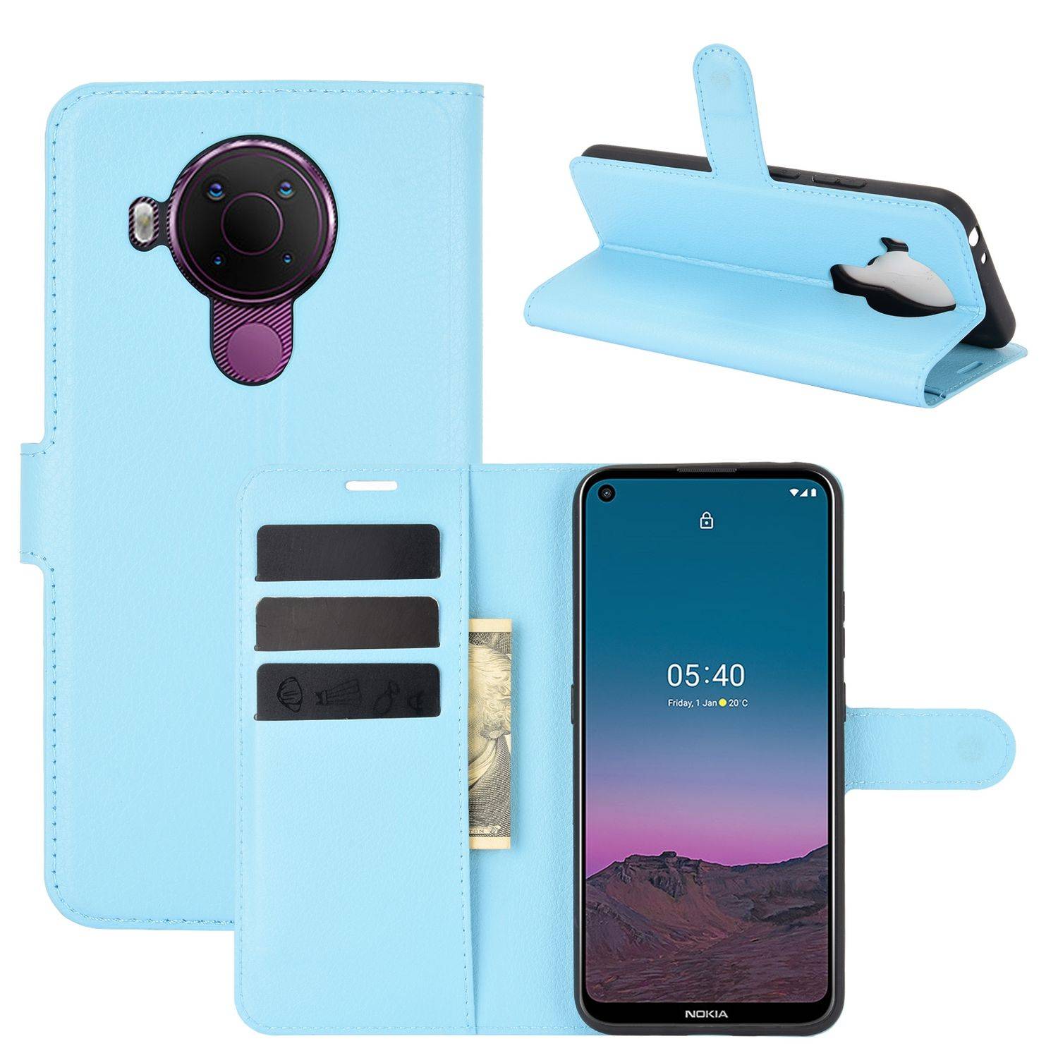 Nokia 5.4 Handyhülle Bookcover Blau
