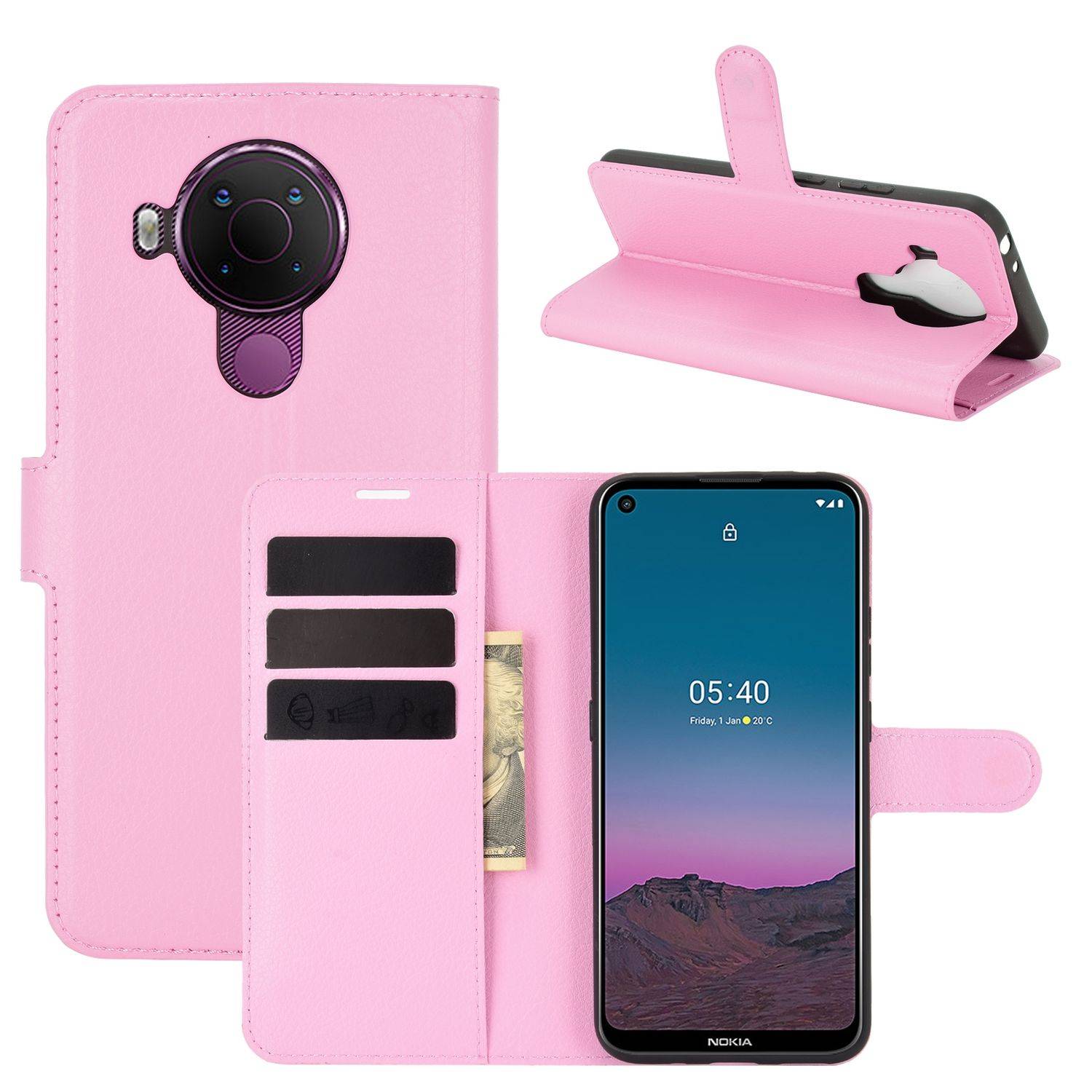 Nokia 5.4 Handyhülle Bookcover Rosa