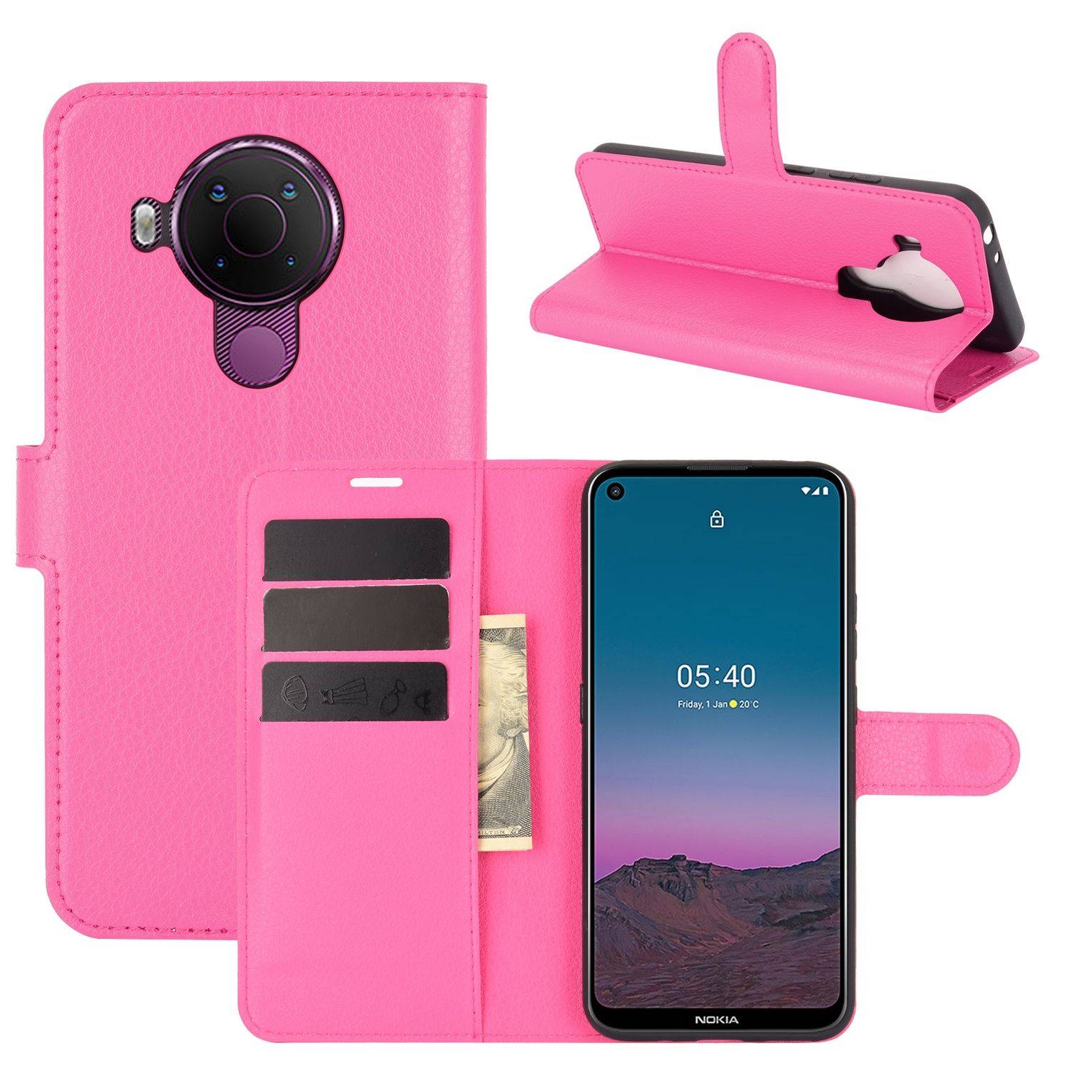 Nokia 5.4 Handyhülle Bookcover Rosa