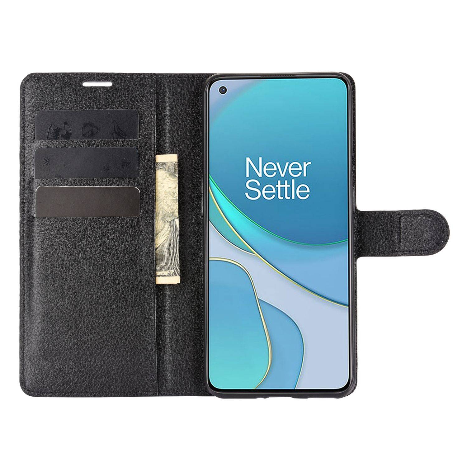 OnePlus 9 Handyhülle Bookcover Schwarz