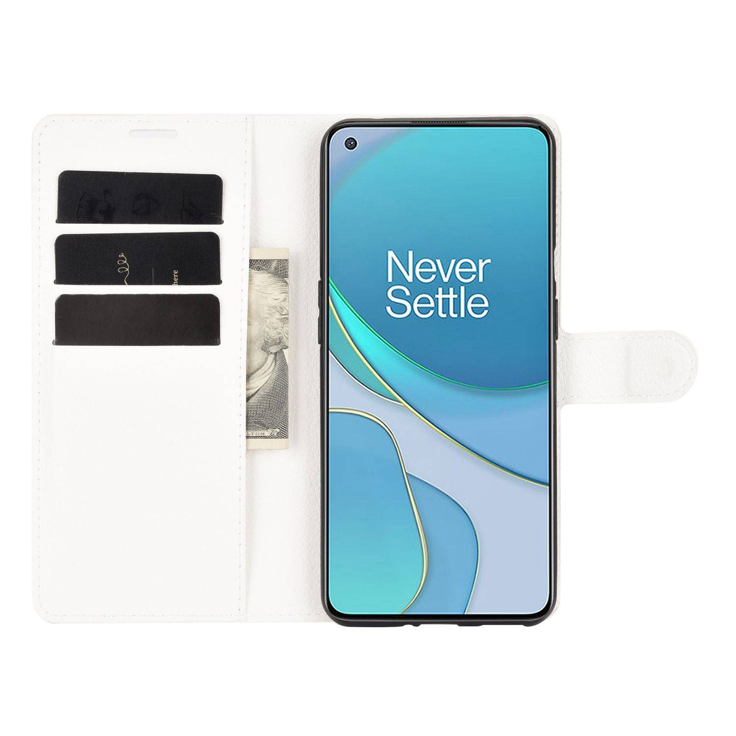 OnePlus 9 Handyhülle Bookcover Weiß