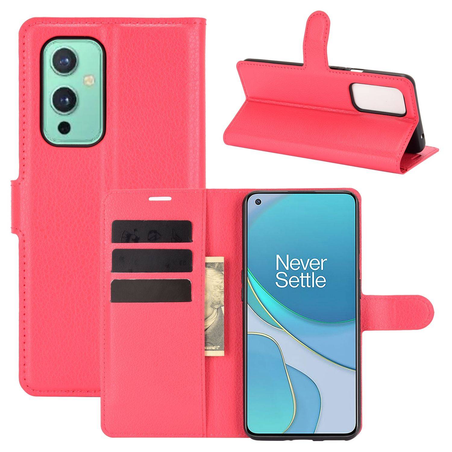 OnePlus 9 Handyhülle Bookcover Rot