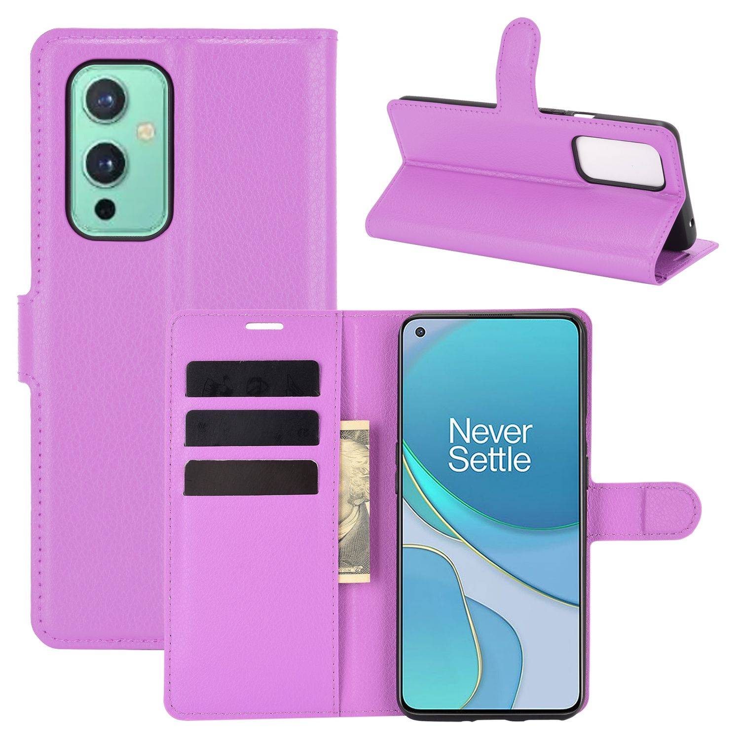 OnePlus 9 Handyhülle Bookcover Violett