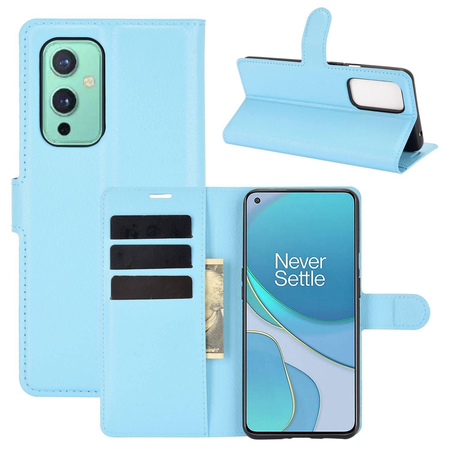 OnePlus 9 Handyhülle Bookcover Blau