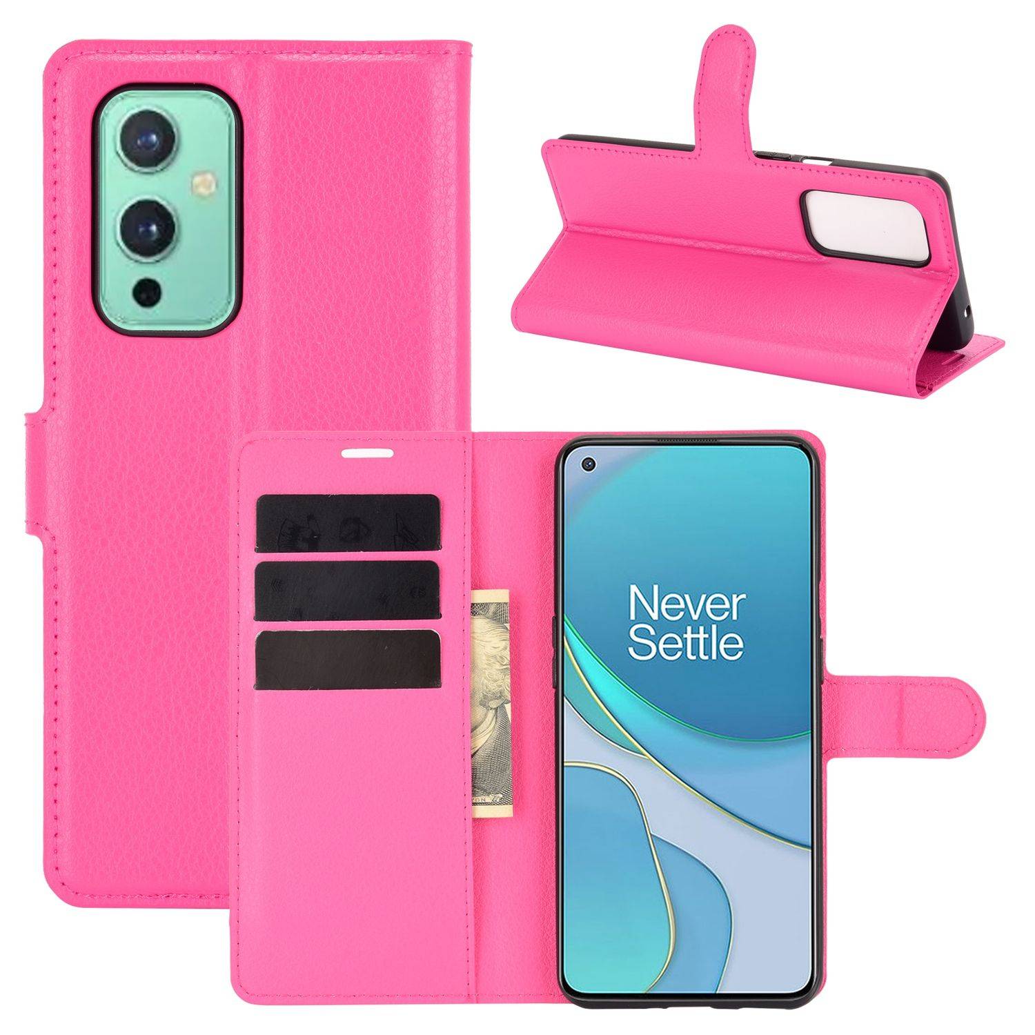 OnePlus 9 Handyhülle Bookcover Rosa