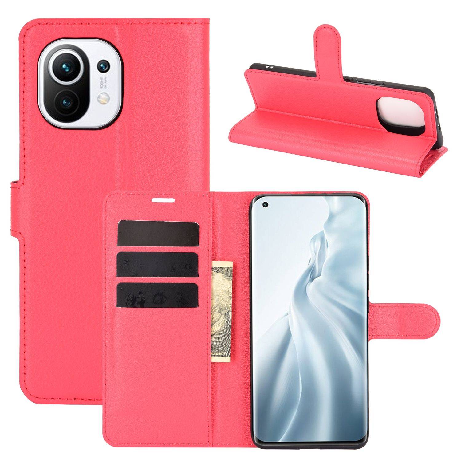 Xiaomi Mi 11 Handyhülle Bookcover Rot