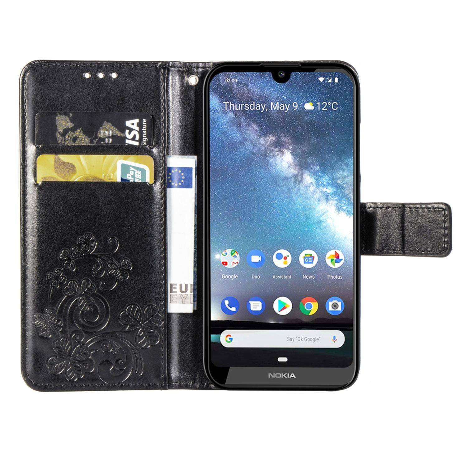 Nokia 2.2 Handyhülle Bookcover Schwarz