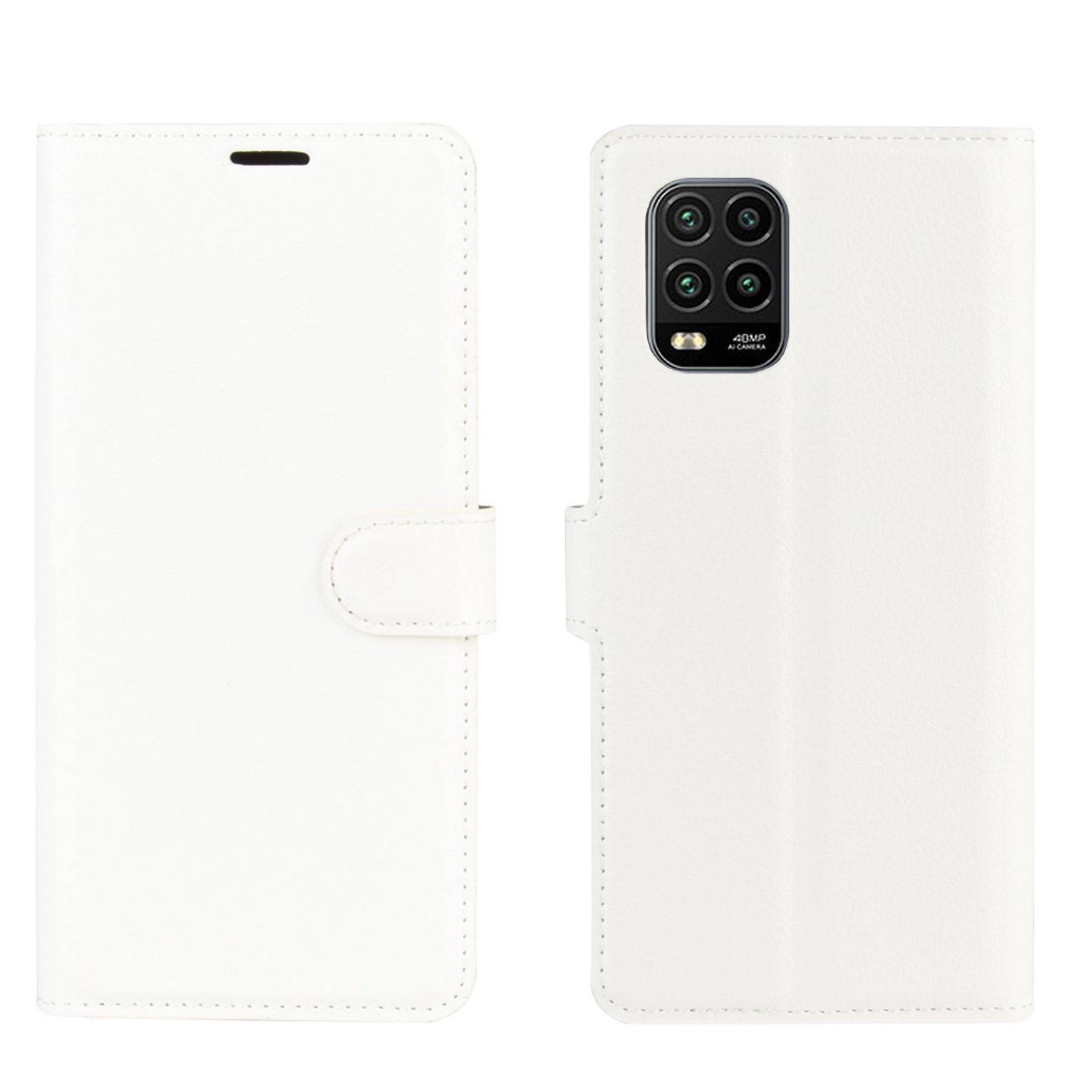 Xiaomi Mi 10 Lite 5G Handyhülle Bookcover Weiß