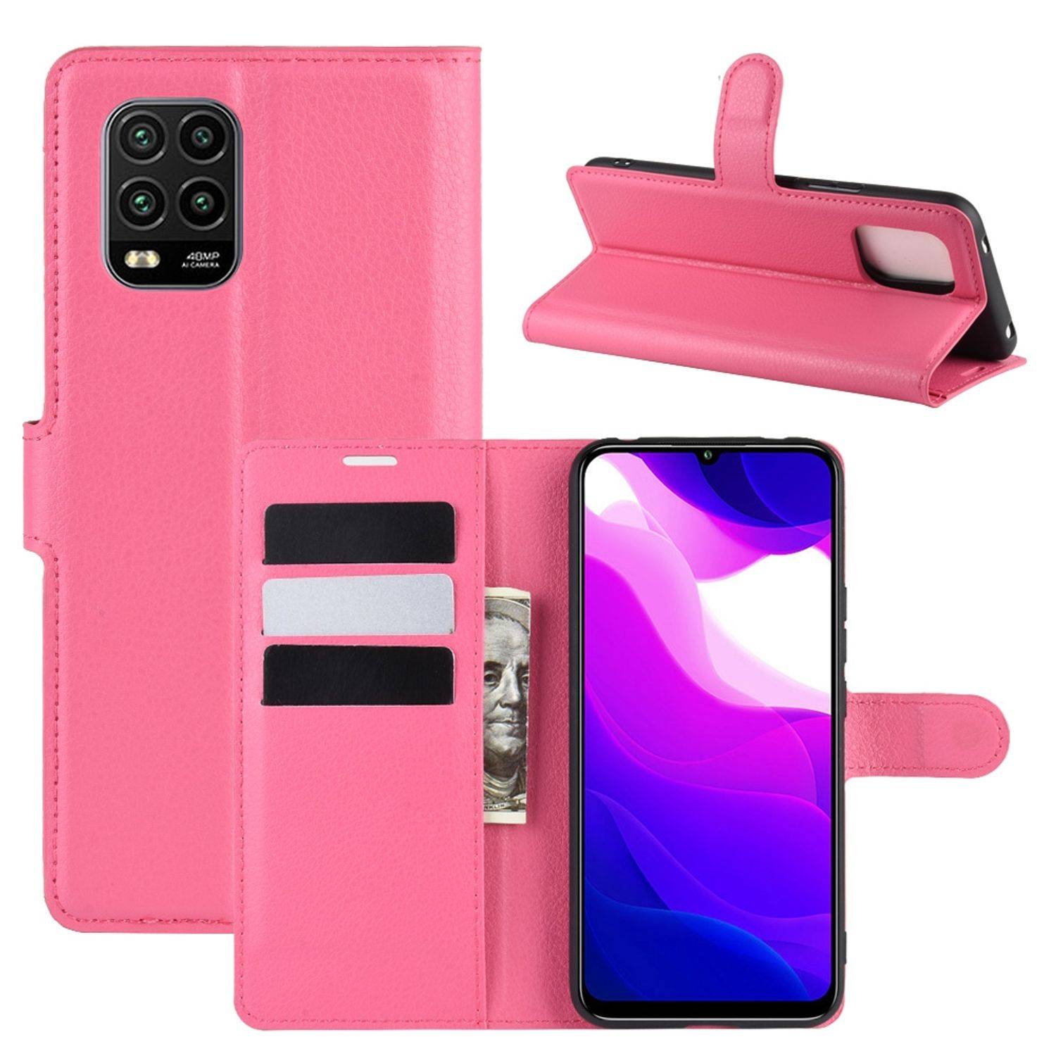 Xiaomi Mi 10 Lite 5G Handyhülle Bookcover Rosa