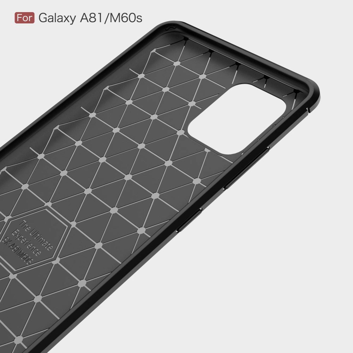 Samsung Galaxy A81 Handyhülle Carbon Optik Backcover Schwarz